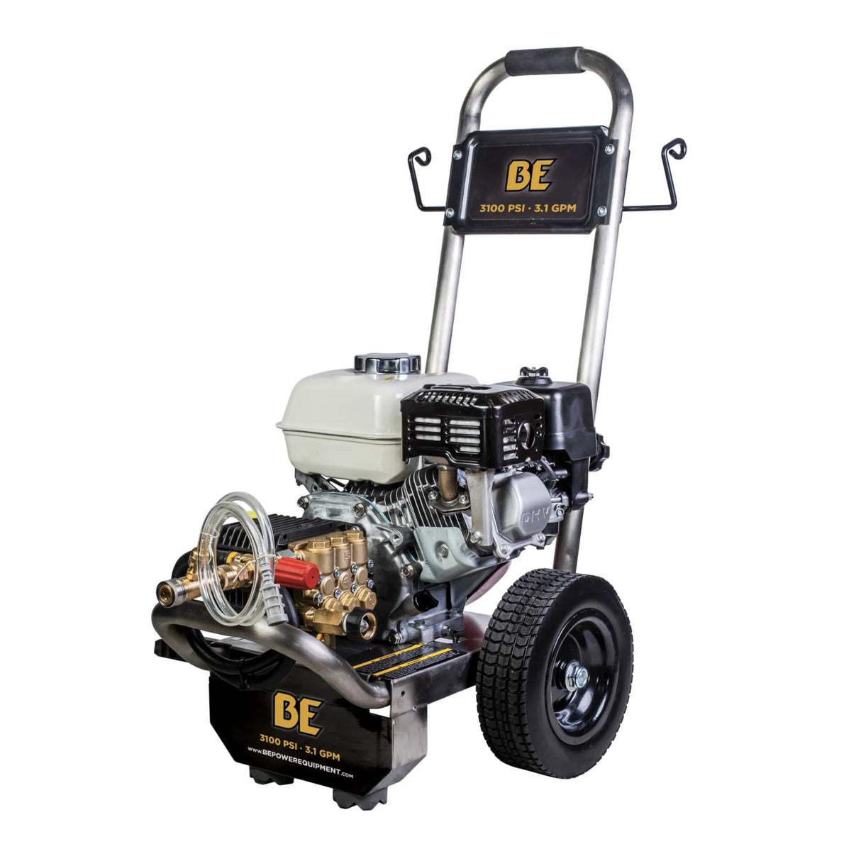 BE Power 3,100 PSI 3.1 GPM Commercial Cold Water Gas Pressure Washer with Honda GX200