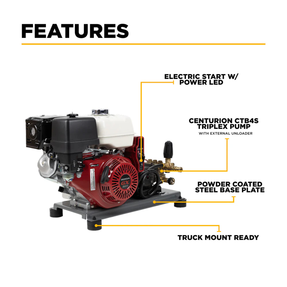 BE Power B3213HETBAS 3,200 PSI Electric-Start Truck-Mount Washer