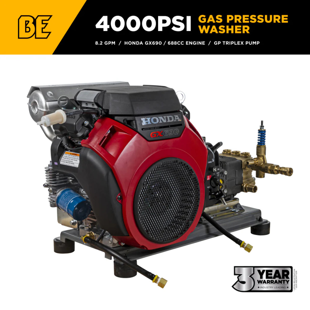 BE Power B4024HETBGS 4,000 PSI 8.2 GPM Truck-Mount Pressure Washer