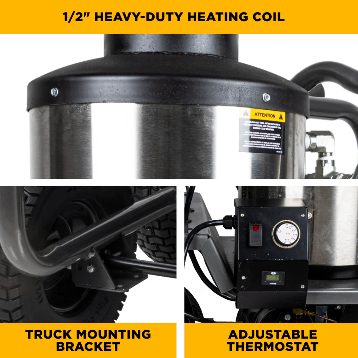 BE Power 1,500 PSI Electric Hot Water Pressure Washer with Built-In Diesel Burner