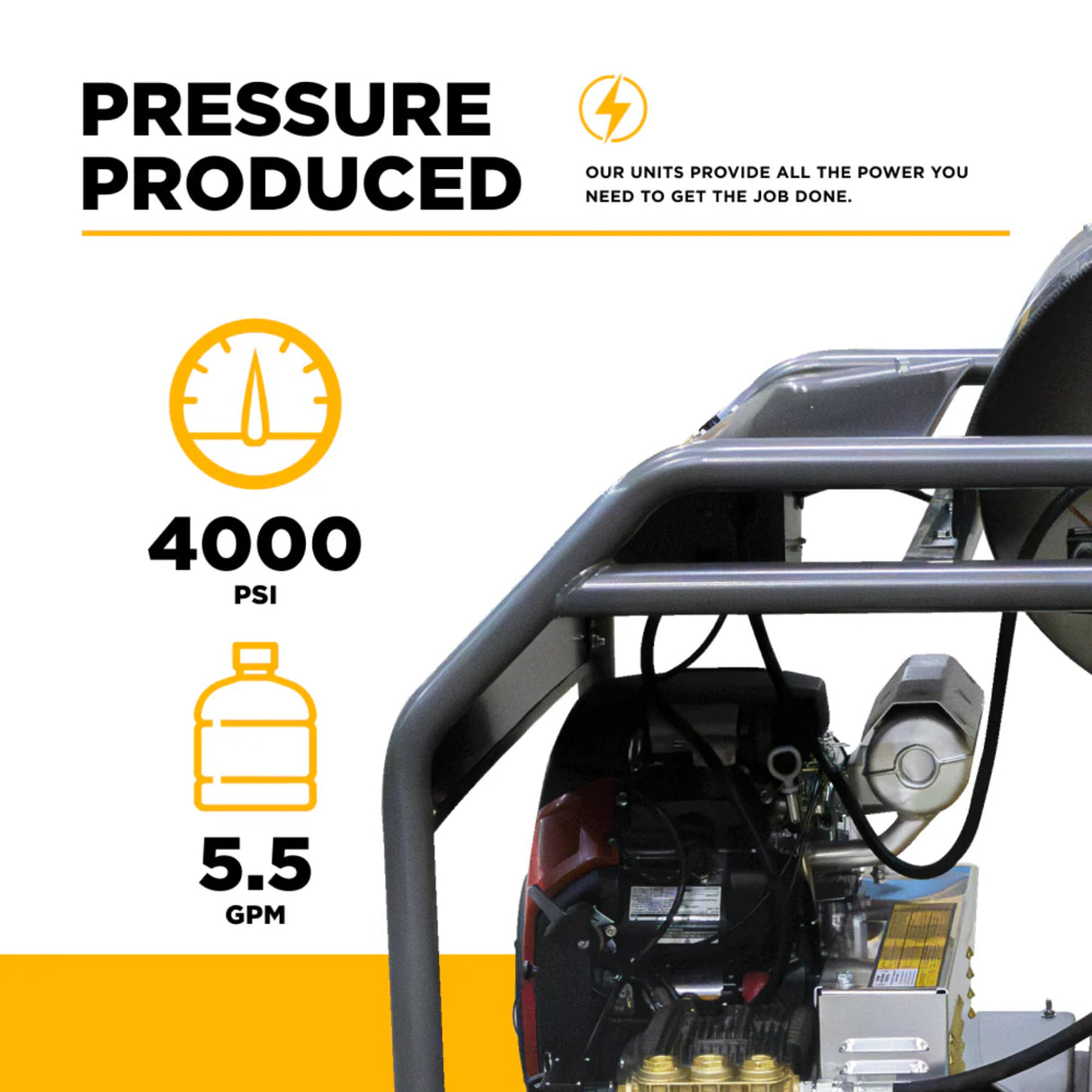 BE Power 4,000 PSI Truck-Mount Hot Water Pressure Washer with Honda GX690 Engine