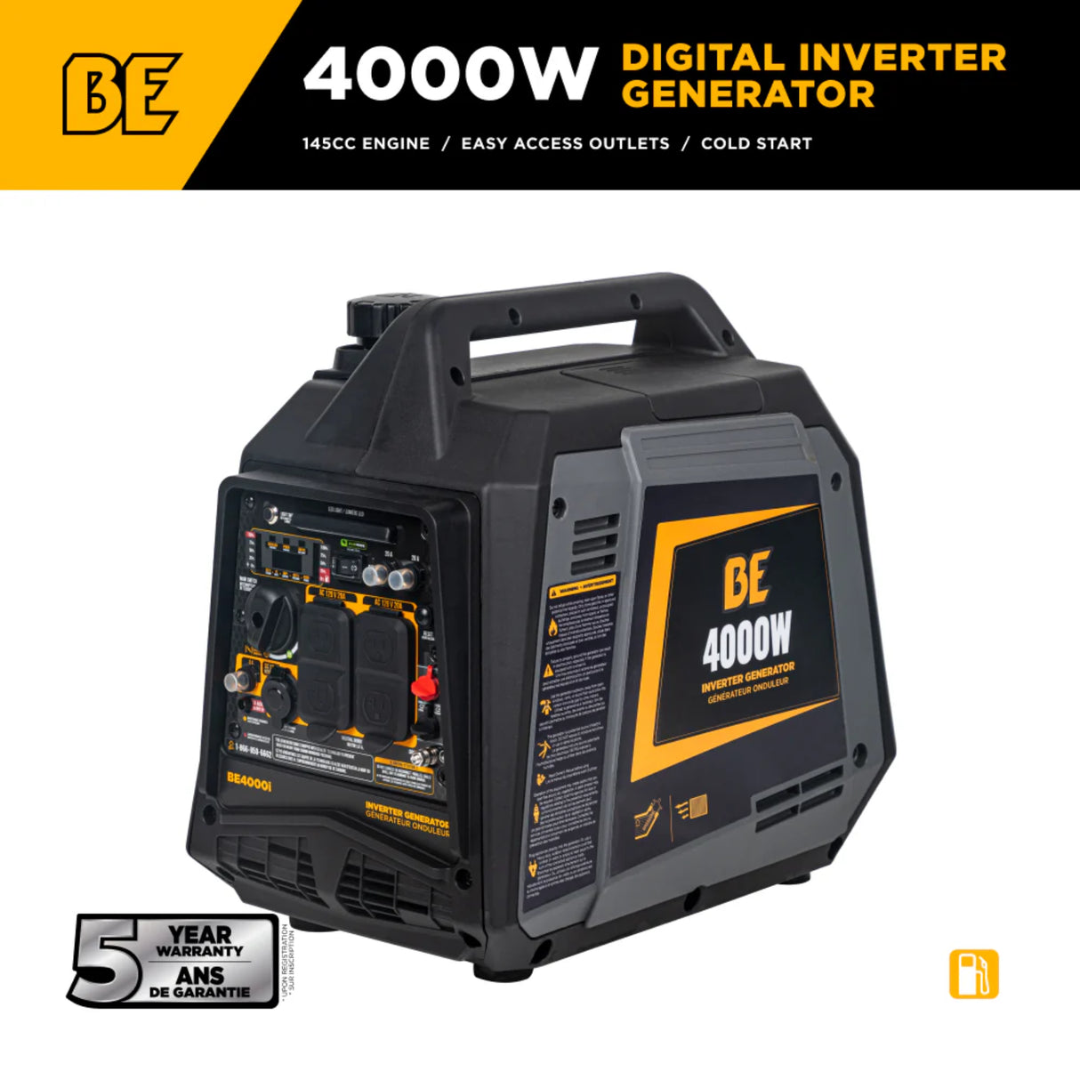 BE Power Equipment BE4000I 4000W Digital Portable Inverter 145cc Generator