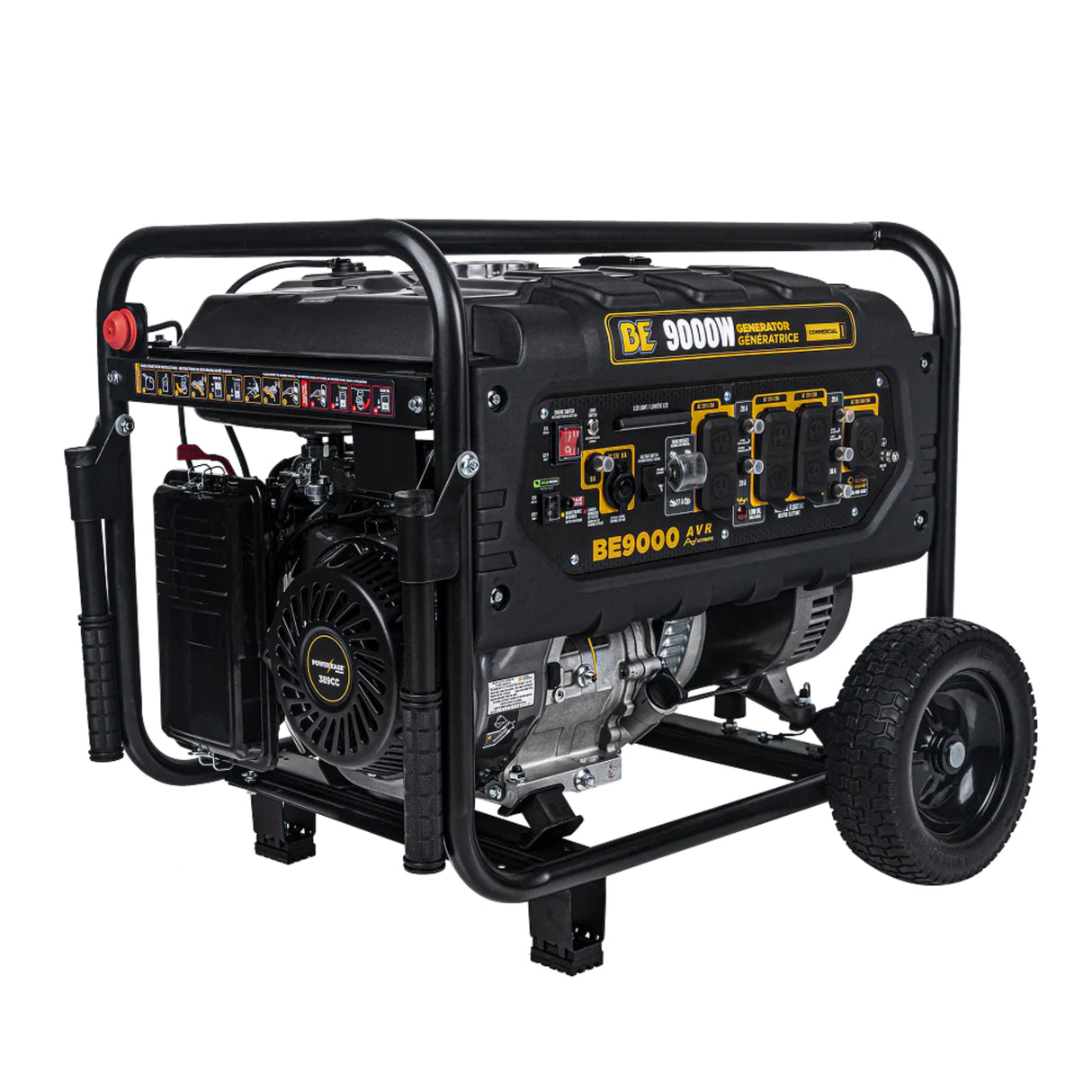 BE Power Equipment 9000W Portable Generator, Powerease 389cc Engine