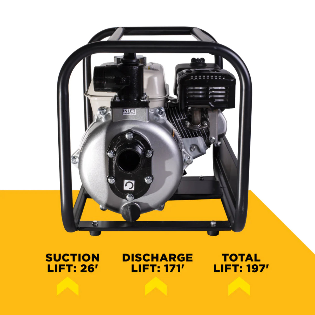 BE Power 2" High-Pressure Water Transfer Pump with Honda GX200 Engine