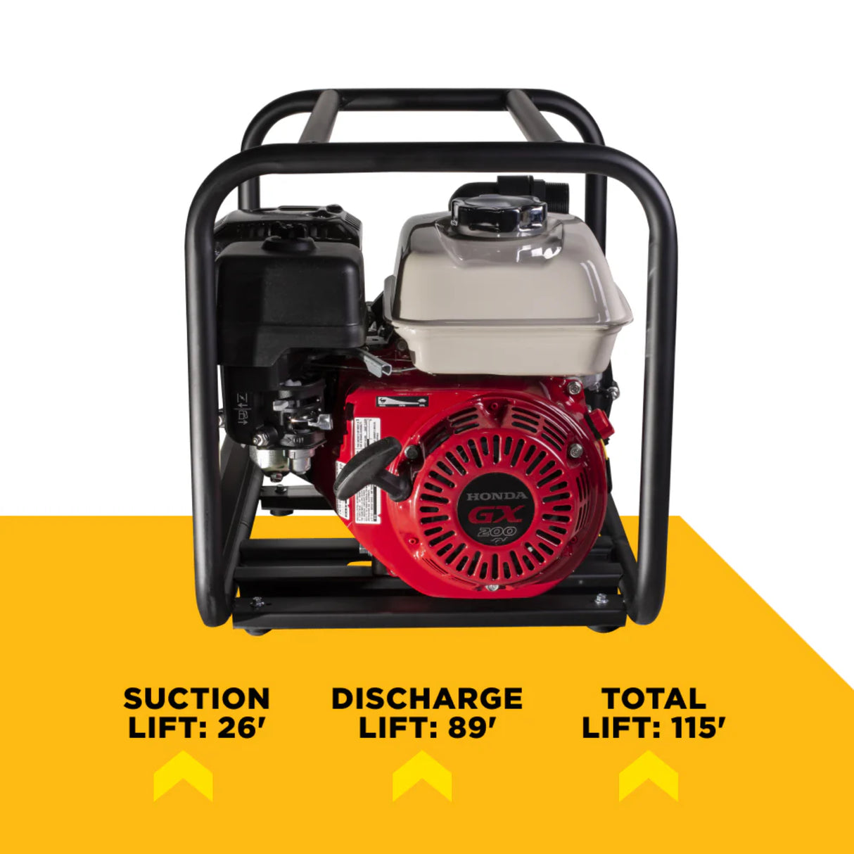 BE Power 2" Gas-Powered Chemical Transfer Pump with Honda GX200 Engine