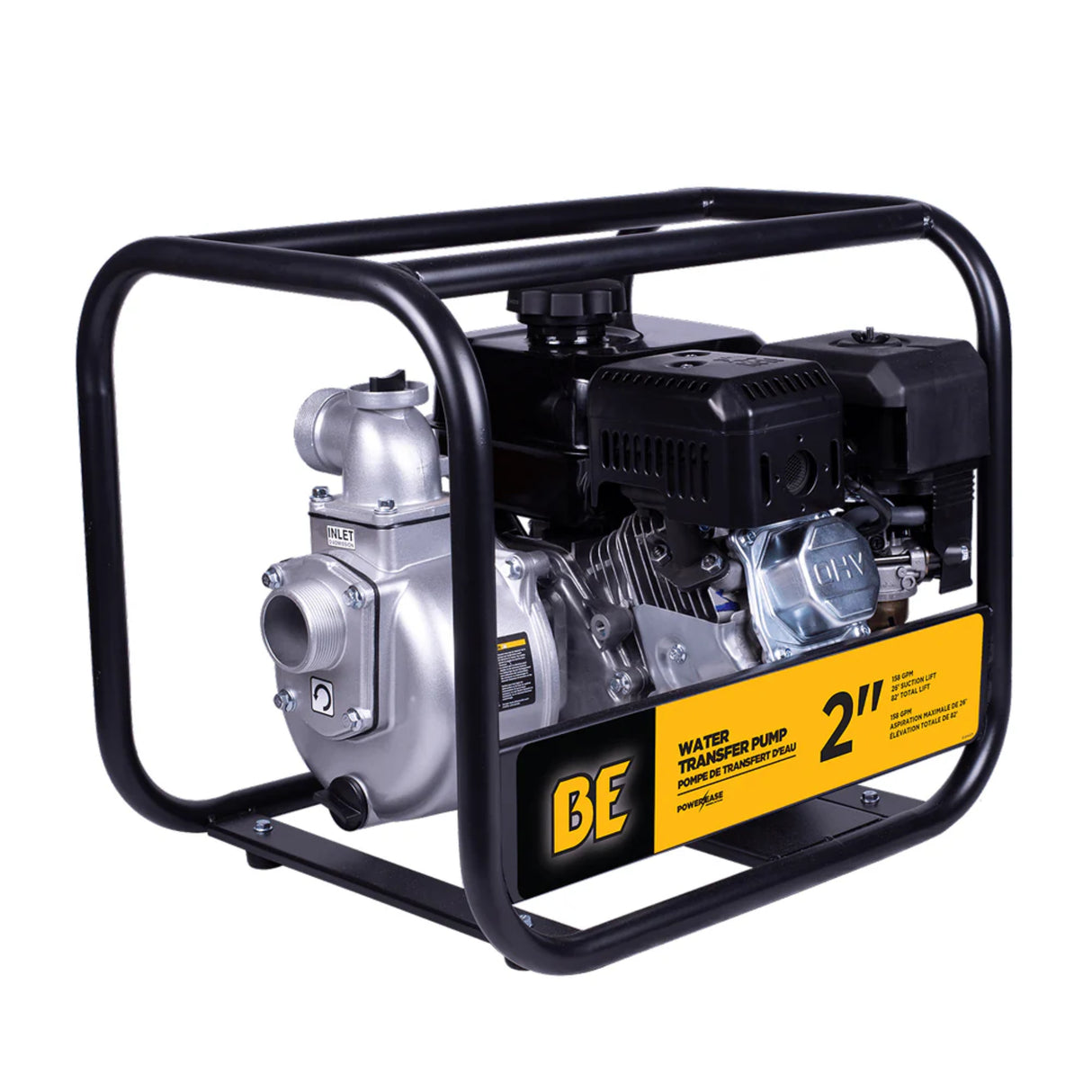 BE Power 2" Gas-Powered Water Transfer Pump with Powerease 225 Engine