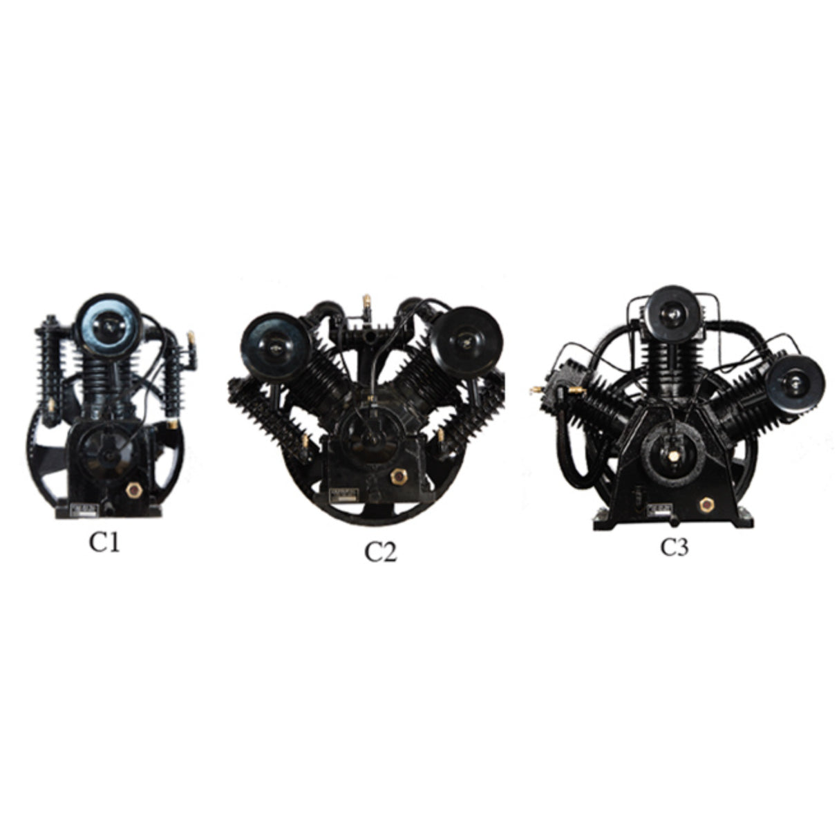 Castair Cast Iron Bare Air Compressor Pump with Flywheel – 1.5 to 25 HP, Single & Two-Stage Replacement Pumps