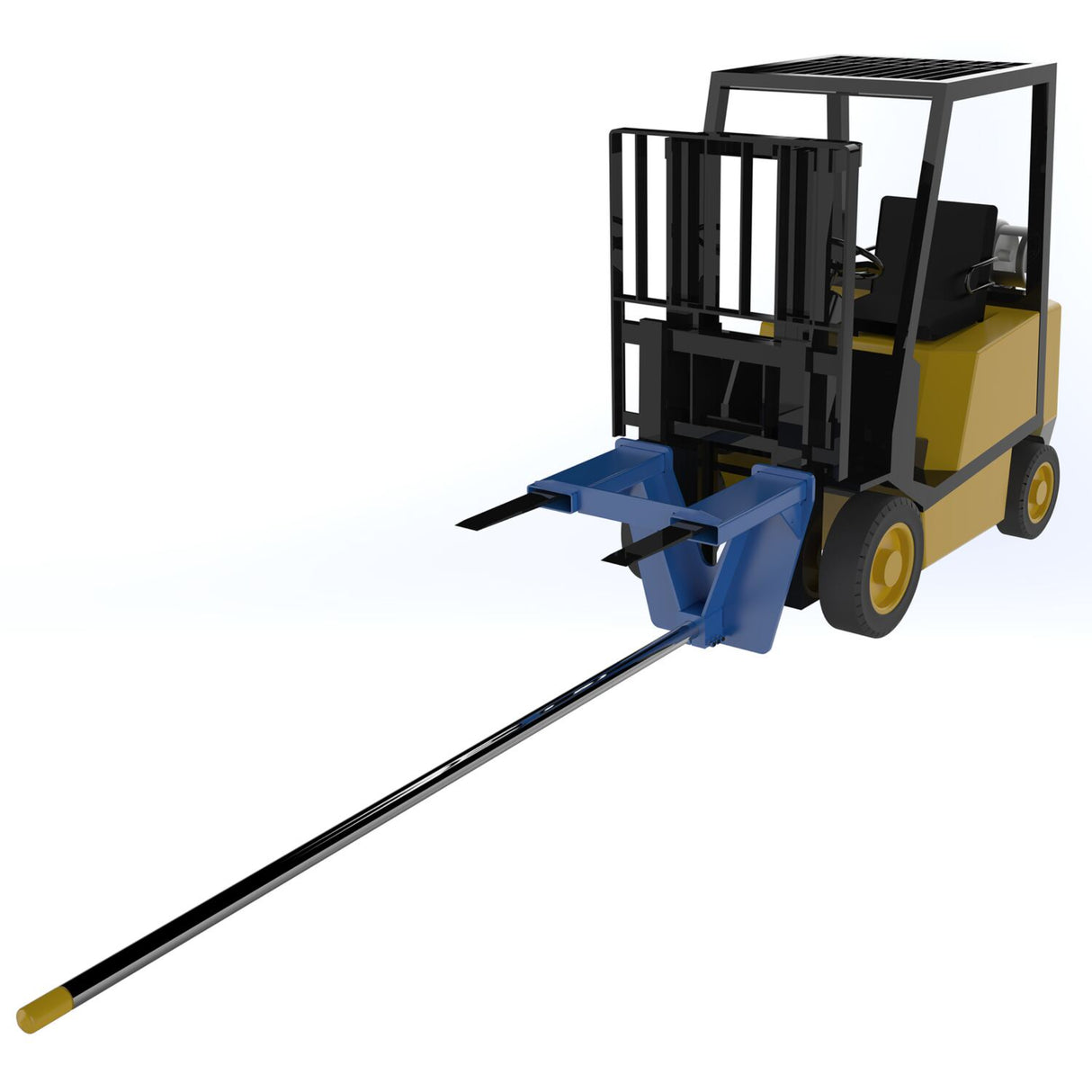 Vestil CRP Inverted Fork-Mounted Rug Ram / Carpet Pole — Forklift Carpet Roll & Rug Boom, 48"–144", Up to 2,500 lb
