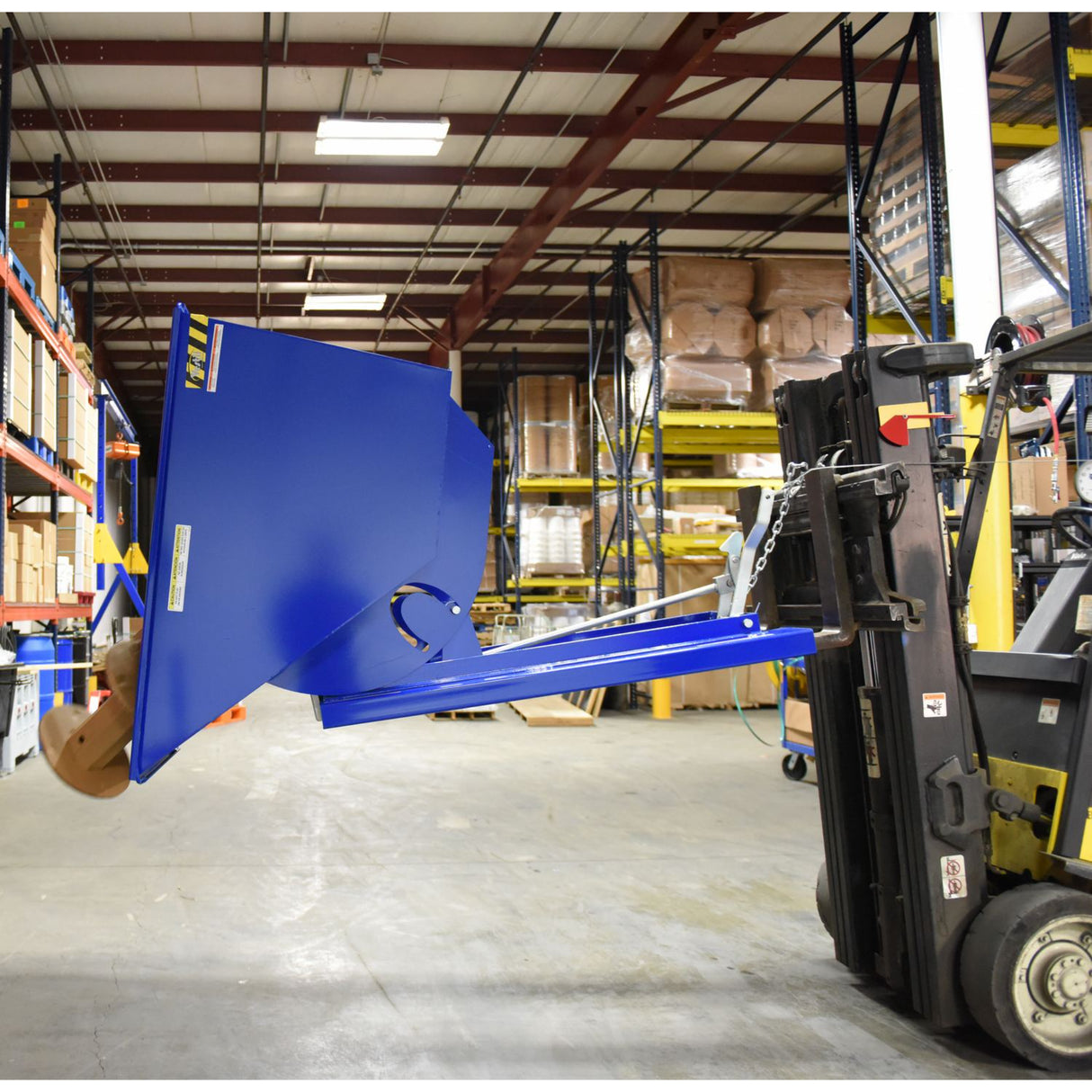 Vestil D Series Self-Dumping Steel Hoppers with Bumper Release | Dump From the Seat, Helps Meet OSHA, 0.25–5 Cubic Yard, LD/MD/HD Steel