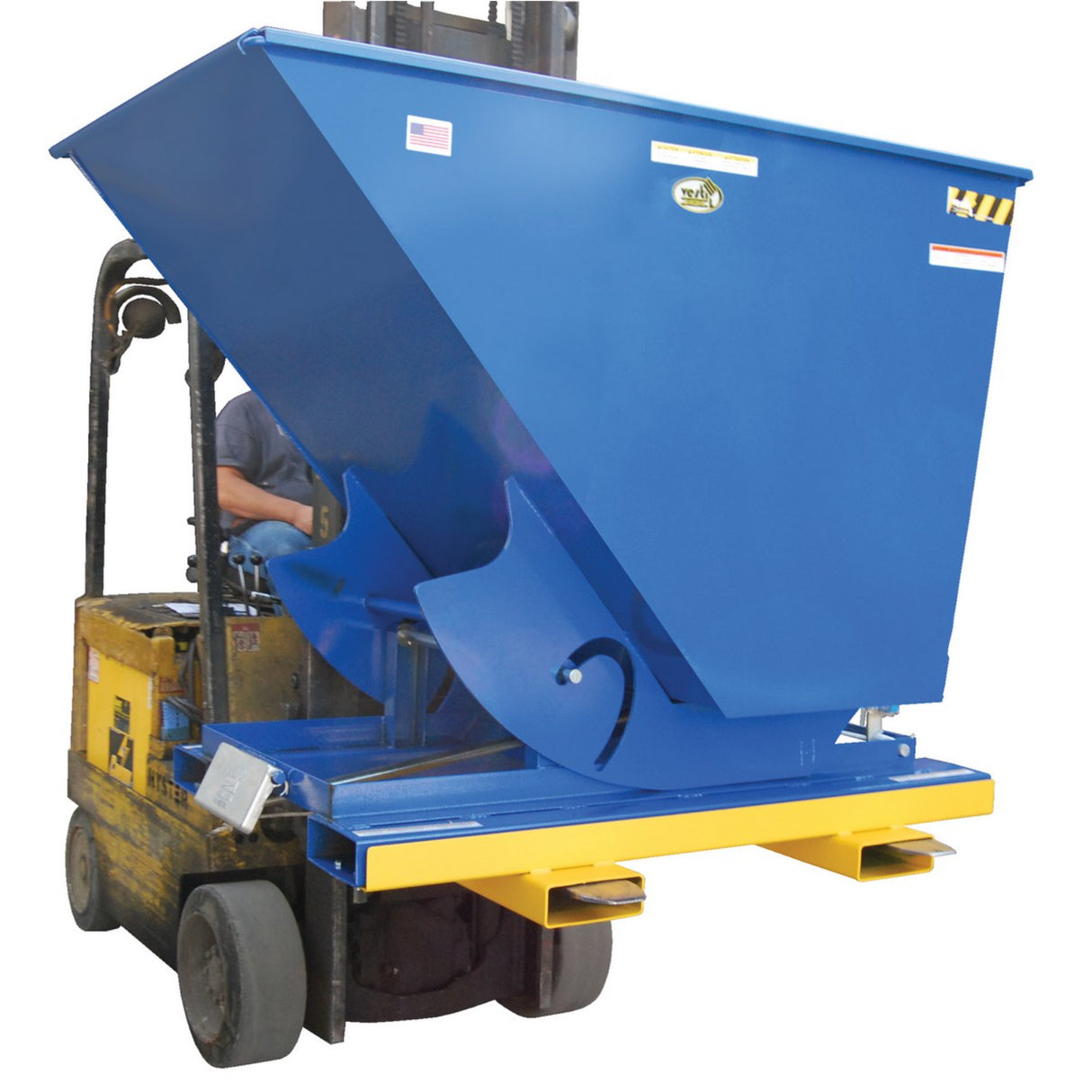 Vestil D Series Self-Dumping Steel Hoppers with Bumper Release | Dump From the Seat, Helps Meet OSHA, 0.25–5 Cubic Yard, LD/MD/HD Steel