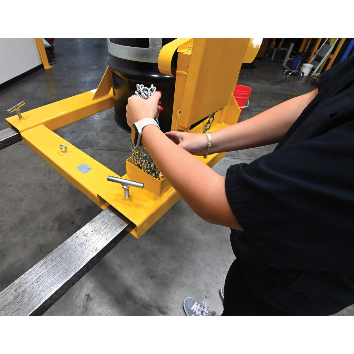 Vestil DCR-205 Fork Truck Drum Carrier/Rotators | Carry & Rotate 55-Gallon Steel Drums 360° From the Seat, Manual or DC-Powered, 800–2,000 lb