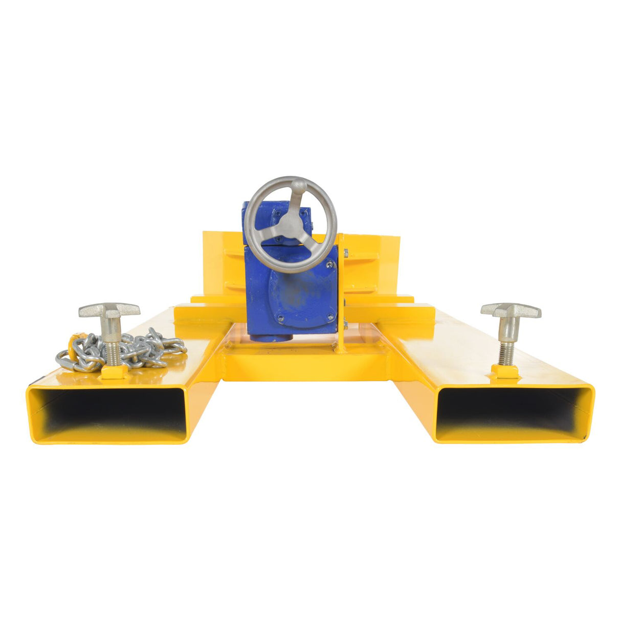 Vestil DCR-RAR-12 Right Angle Drum Carrier & Rotator — Fork-Mounted Hand-Crank Drum Positioner, 1,200 lb Capacity, Steel