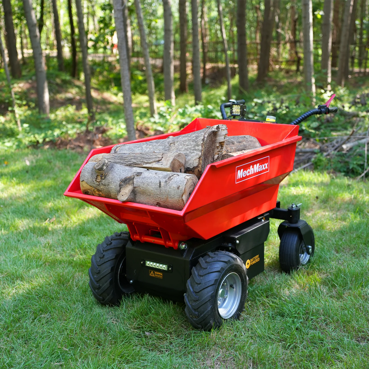 MechMaxx 1100lb 48V Battery Hydraulic Tipping Dump Cart, 1000W, EH50