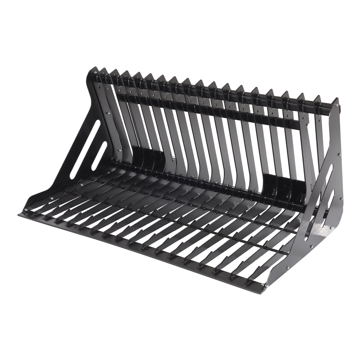 Vestil Skid Steer Rock Grader Bucket – Heavy Duty Steel Rock Grapple Attachment