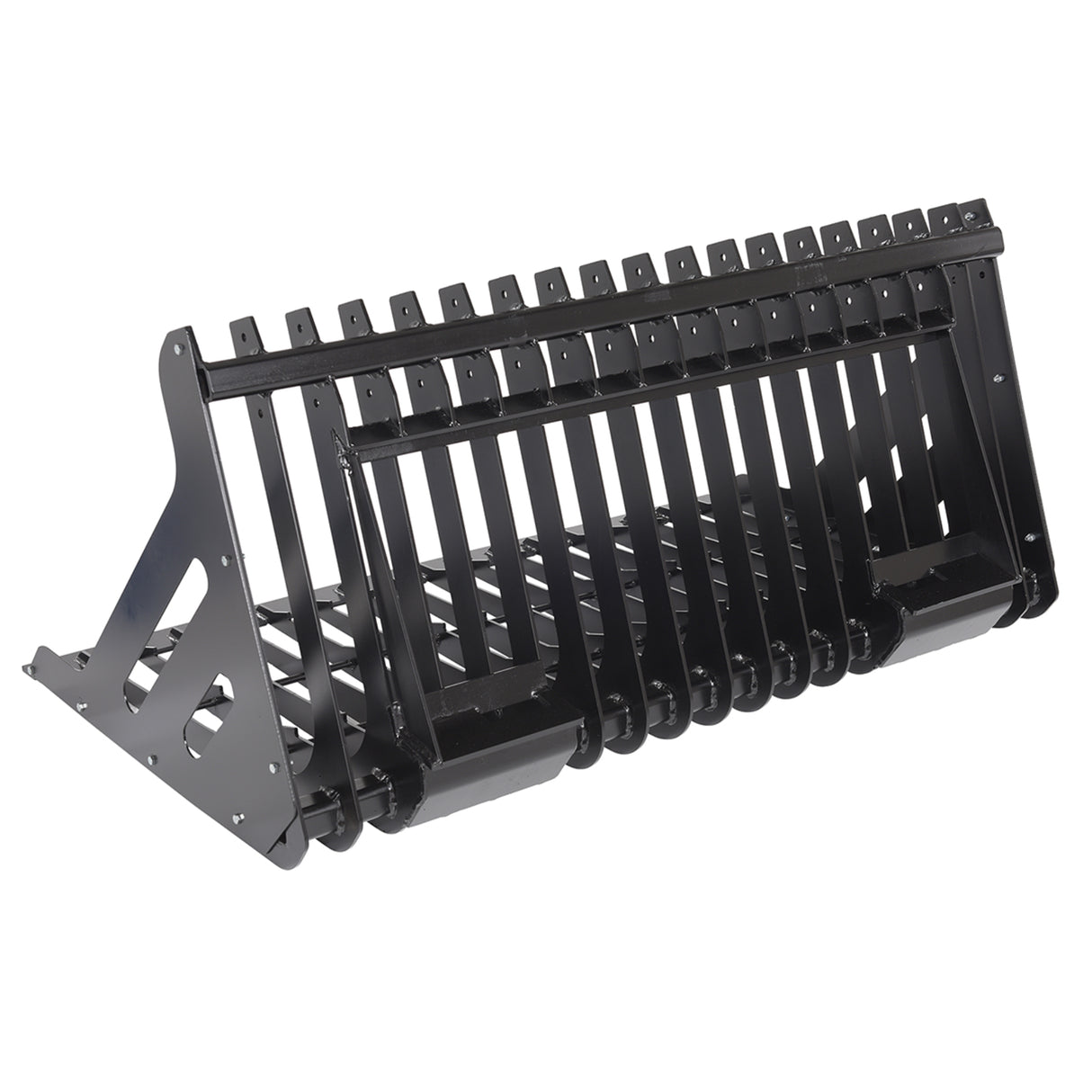 Vestil Skid Steer Rock Grader Bucket – Heavy Duty Steel Rock Grapple Attachment