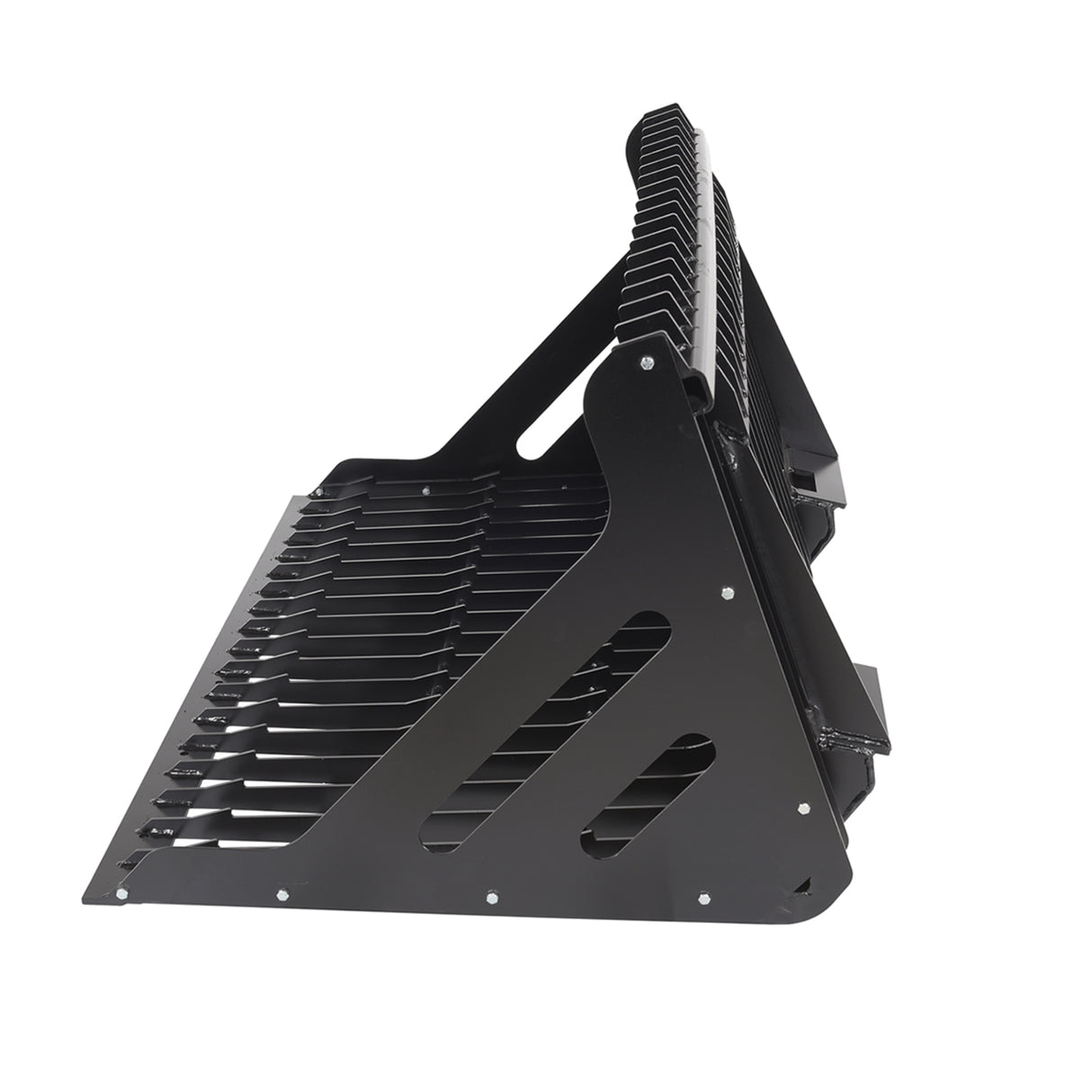 Vestil Skid Steer Rock Grader Bucket – Heavy Duty Steel Rock Grapple Attachment
