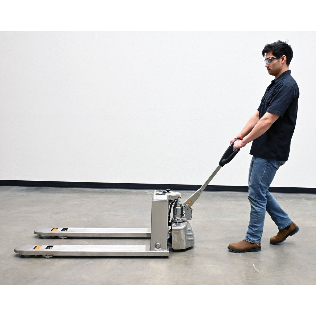 Vestil EPT-2748-30-SS Stainless Steel Electric Pallet Truck — Washdown-Ready Lithium-Ion Pallet Jack for Food & Pharma