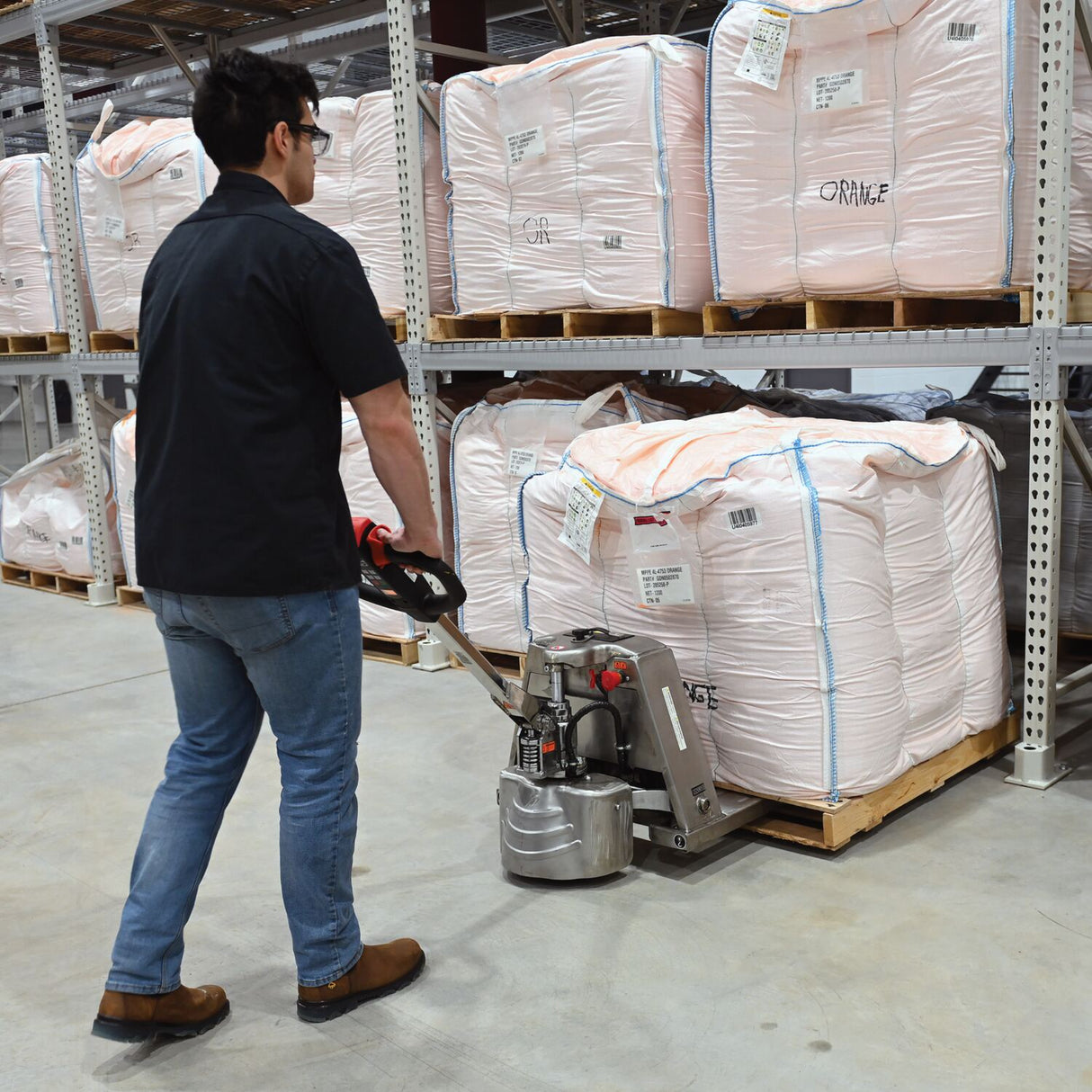 Vestil EPT-2748-30-SS Stainless Steel Electric Pallet Truck — Washdown-Ready Lithium-Ion Pallet Jack for Food & Pharma