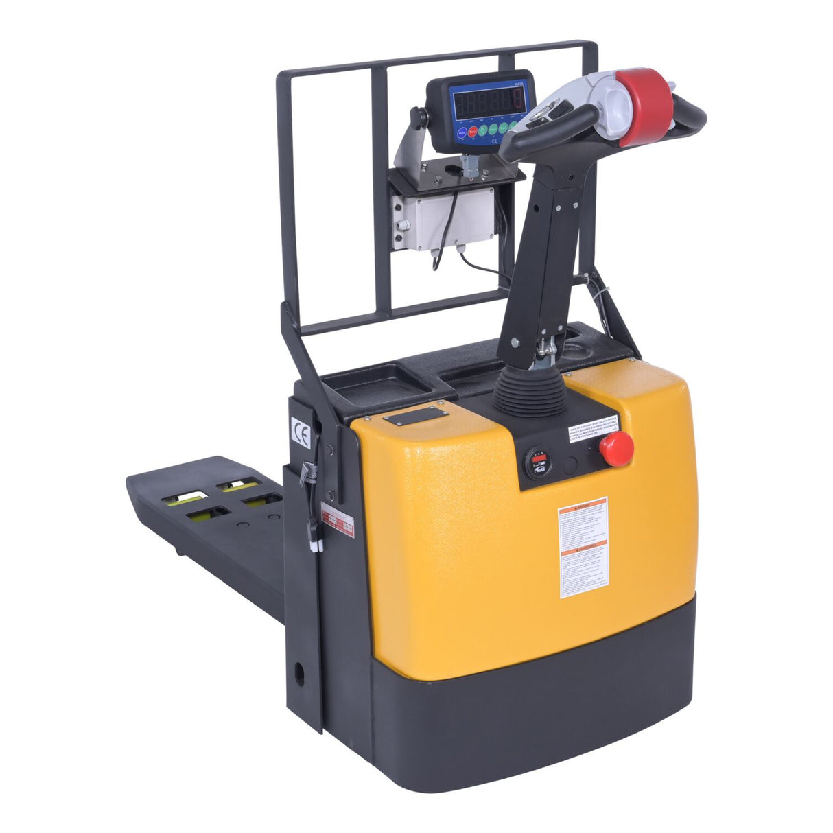 Vestil EPT-SF-1240-26-SCL Single Fork Electric Pallet Truck with Built-in Digital Scale — Weigh and Move Half-Size Pallets and Bulk Containers
