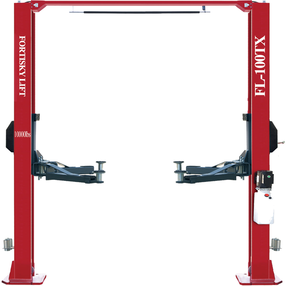 Fortisky FL-100TX 2-Post Overhead Car Lift — 10,000 lb, Single-Point Lock Release
