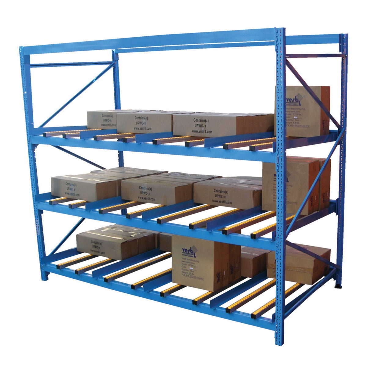 Vestil FLOW Carton Flow Rack — Gravity-Fed FIFO Storage System