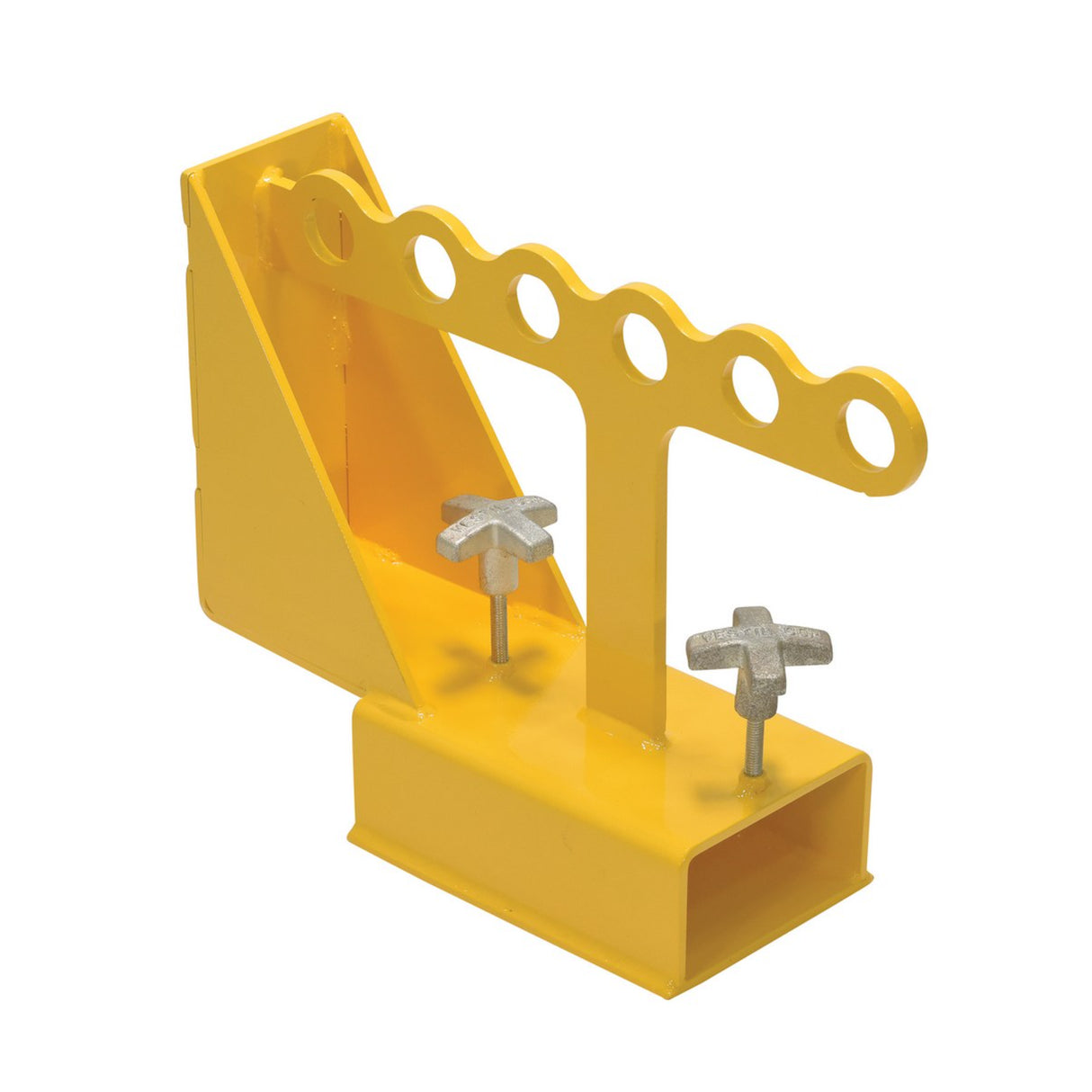 Vestil FORK-P Fork Lifter | Safely Remove & Install Forklift Forks, 400 lb Capacity, 6 Lifting Rings, Clamp-On Steel