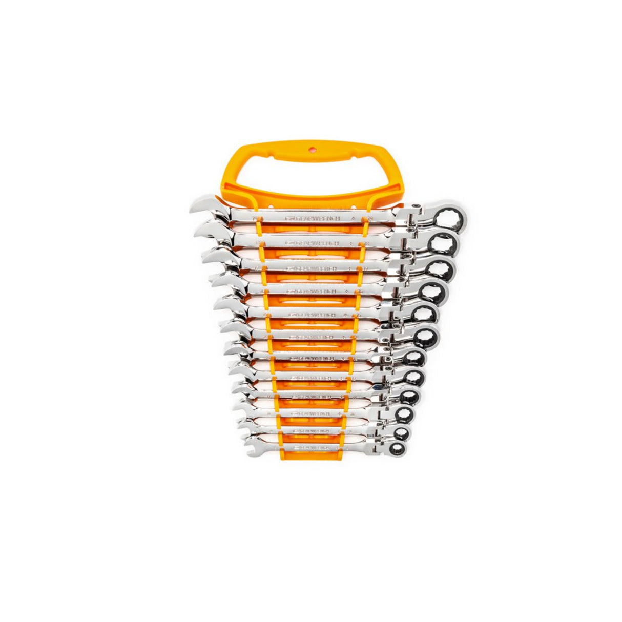 GearWrench 9901D 12-Pc 72-Tooth 12-Point Flex Head Ratcheting Wrench Set — Metric