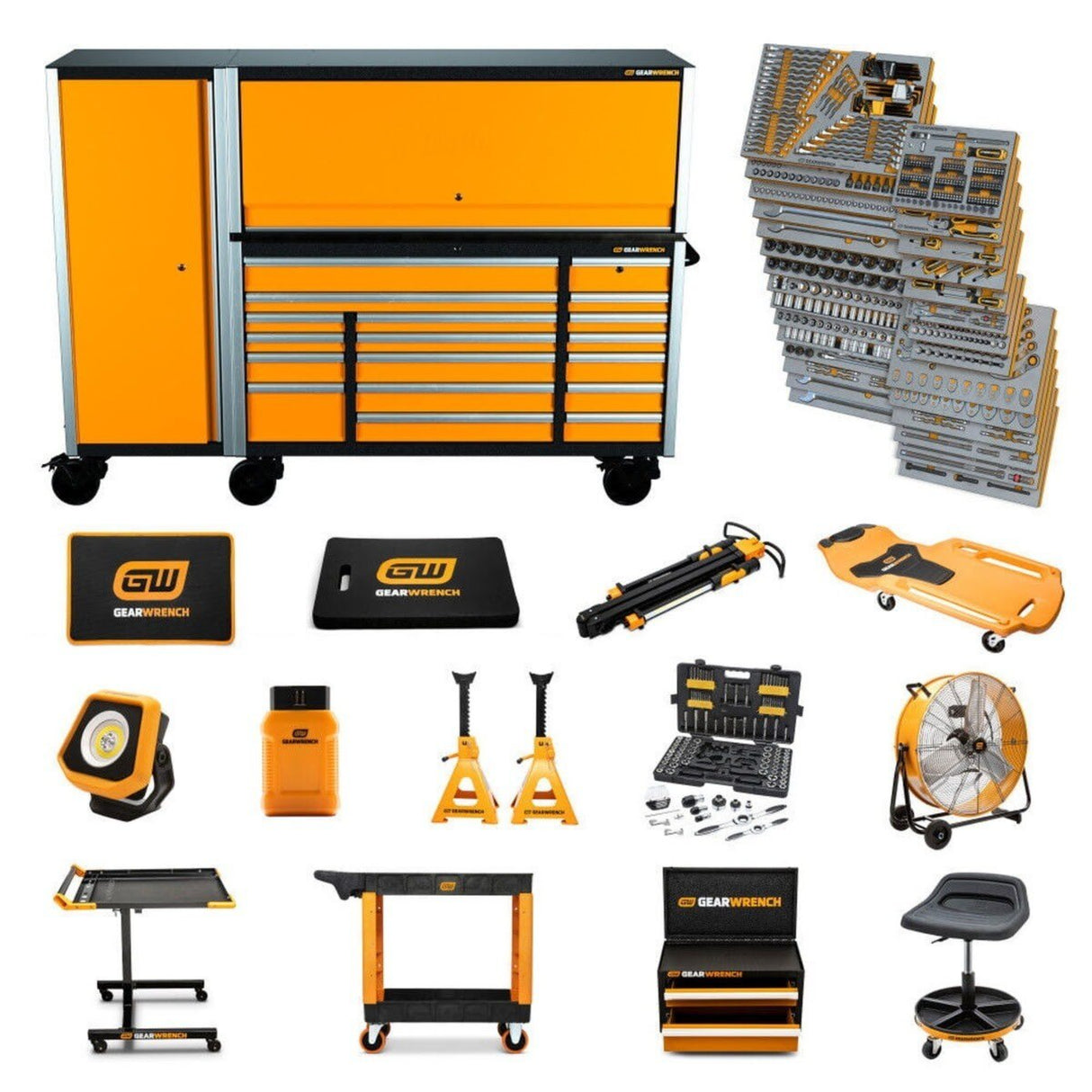 GearWrench MEGAMOD1629 1,629-Pc Mechanics Tool Set — 5 Storage Units, 34 Foam Modules