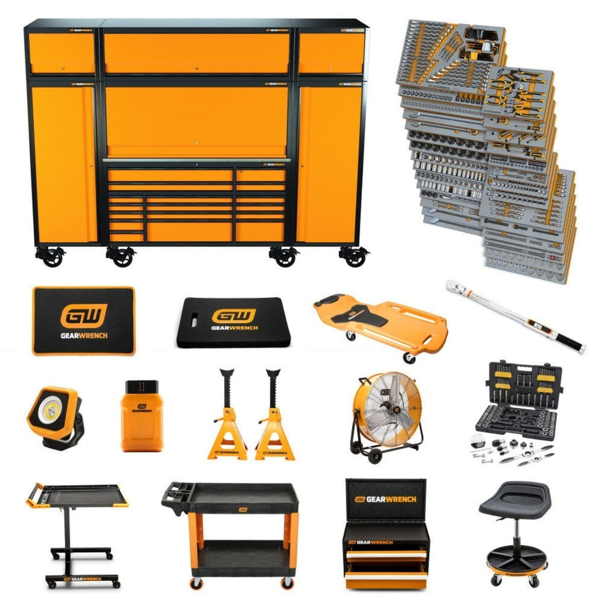 GearWrench MEGAMOD1858 1,858-Pc Mechanics Tool Set — 9 Storage Units, 37 Foam Modules