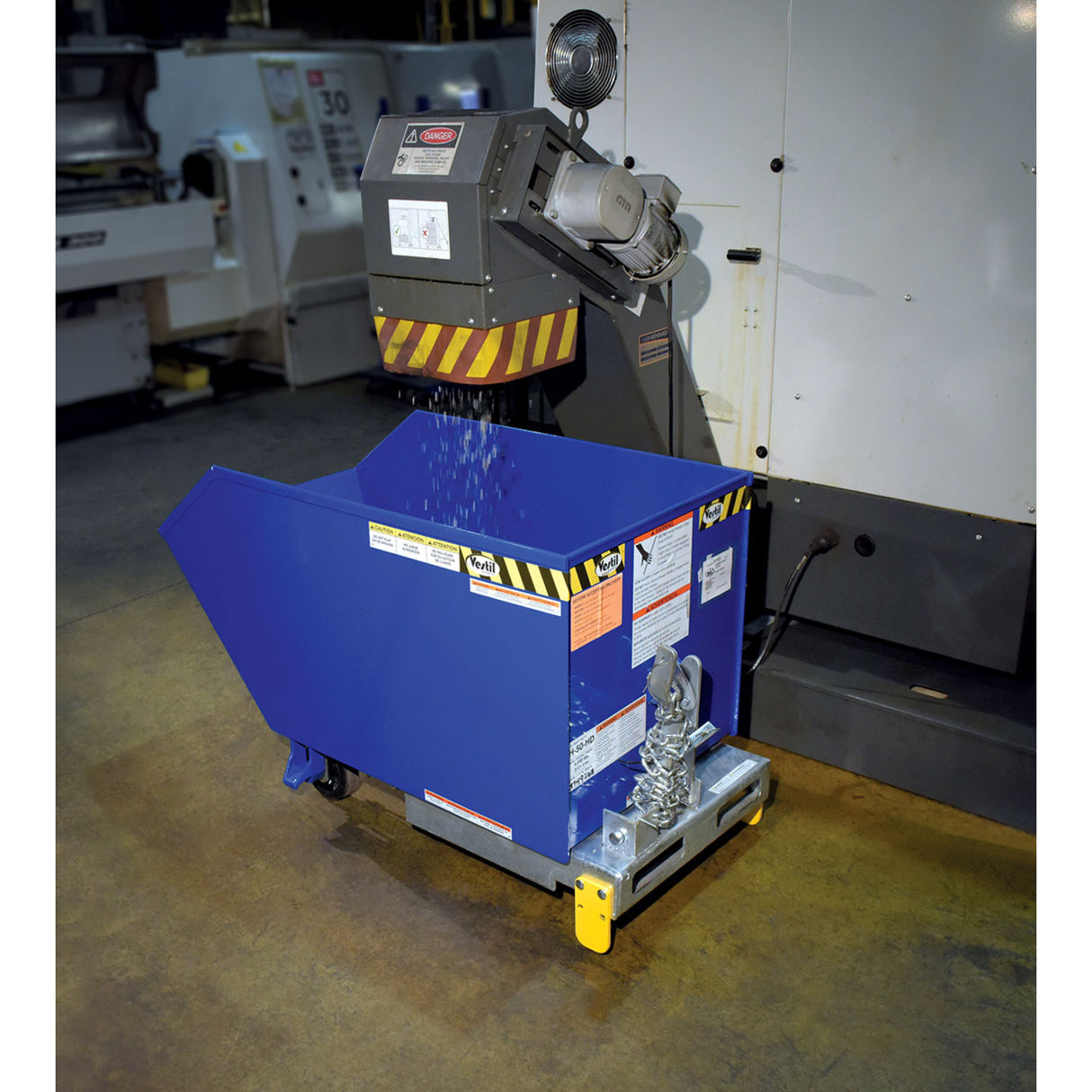 Vestil H Series Low-Profile 90° Self-Dumping Steel Hoppers | Dump From the Seat, Easy-Load Front Edge, 0.25–2 Cubic Yard, 2,000–6,000 lb
