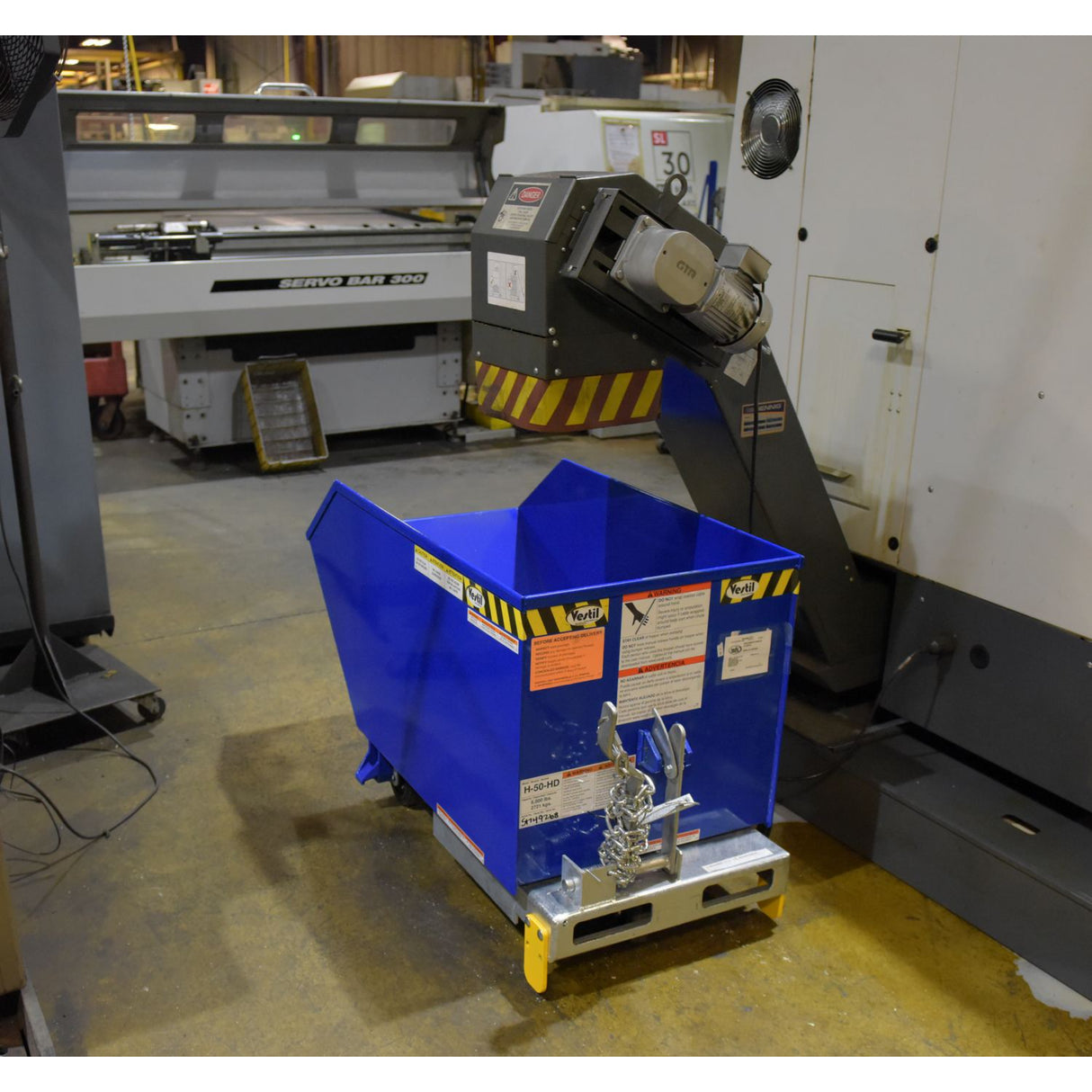 Vestil H Series Low-Profile 90° Self-Dumping Steel Hoppers | Dump From the Seat, Easy-Load Front Edge, 0.25–2 Cubic Yard, 2,000–6,000 lb