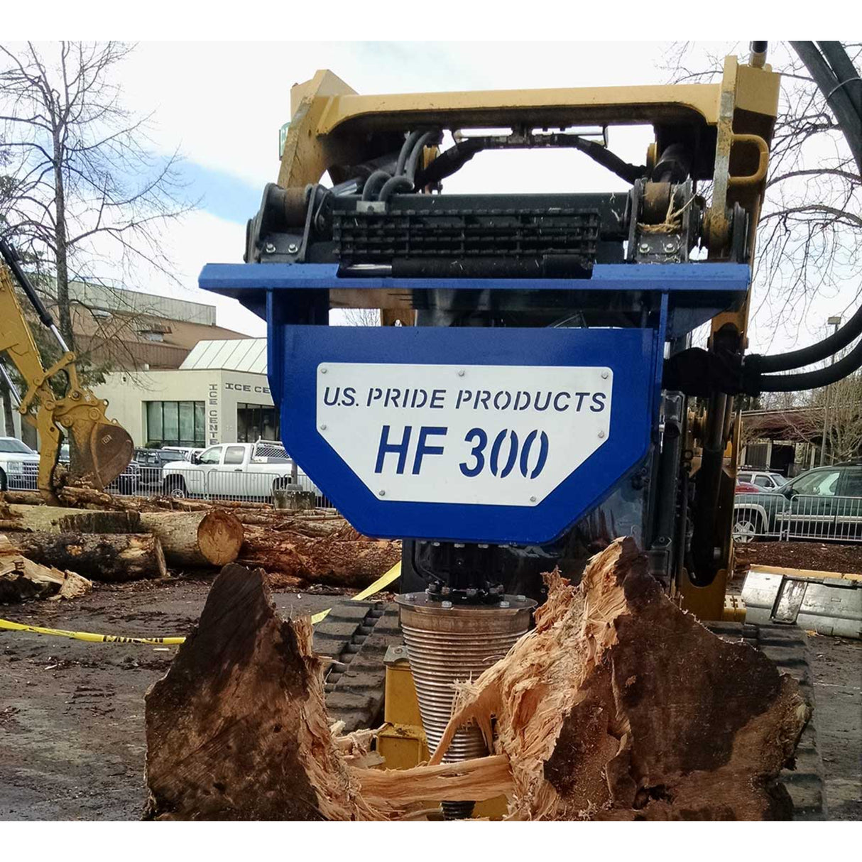 U.S. Pride HF-300 Hands-Free Cone Screw Log Splitter for Large Skid Steers & Mini Excavators