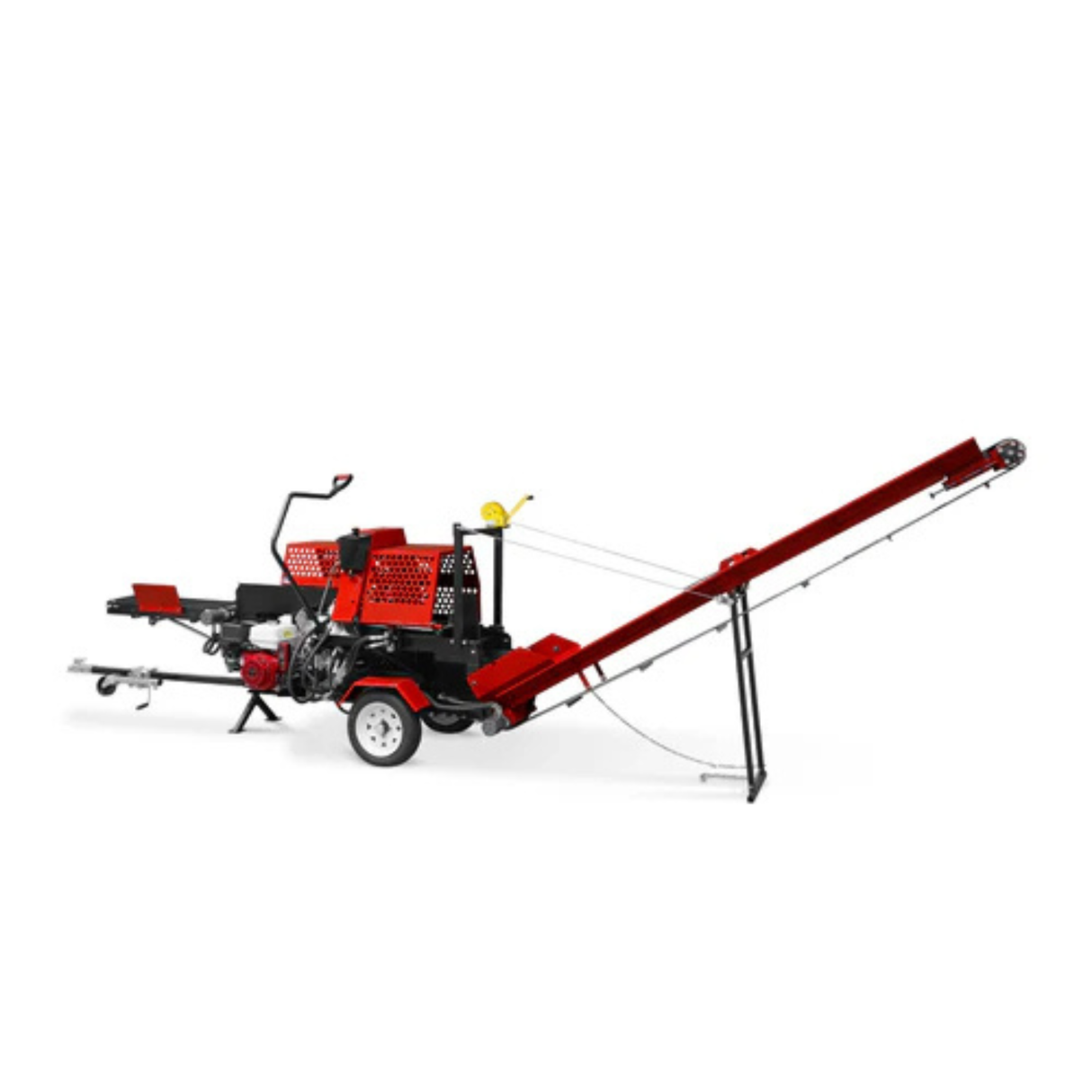 MechMaxx - Honda GX390 HLS20 20-Ton Firewood Log Splitter Processor with 18″ Chainsaw & Conveyor
