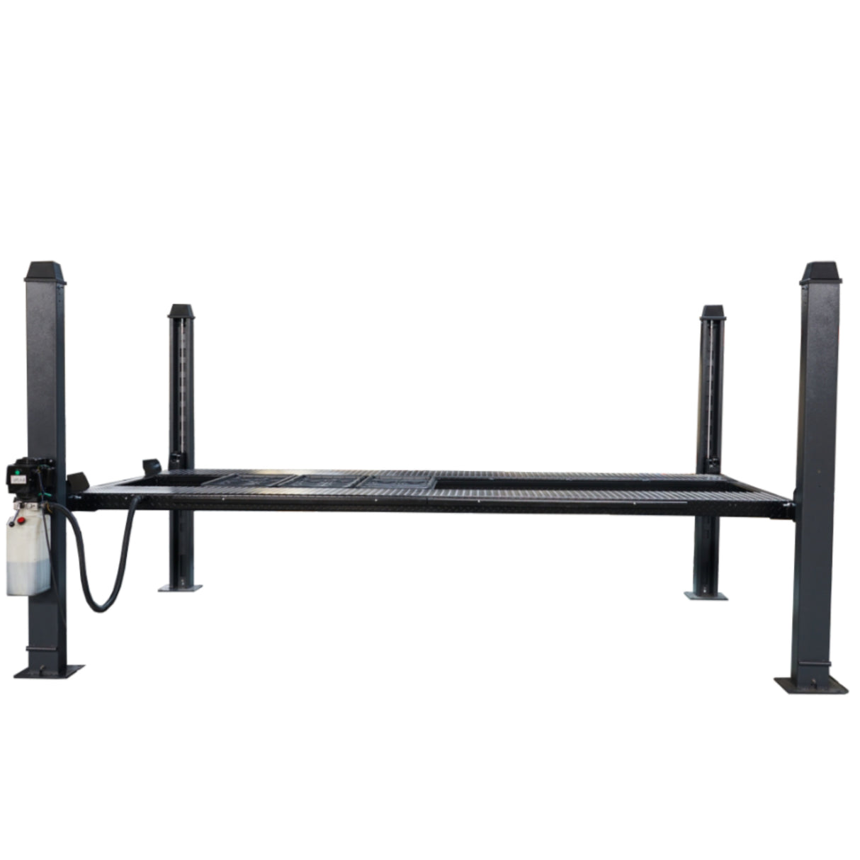 Daytona LFPP9 9,000 lb 4-Post Parking Lift – Home & Commercial Vehicle Storage Lift with Aluminum Ramps, 120V
