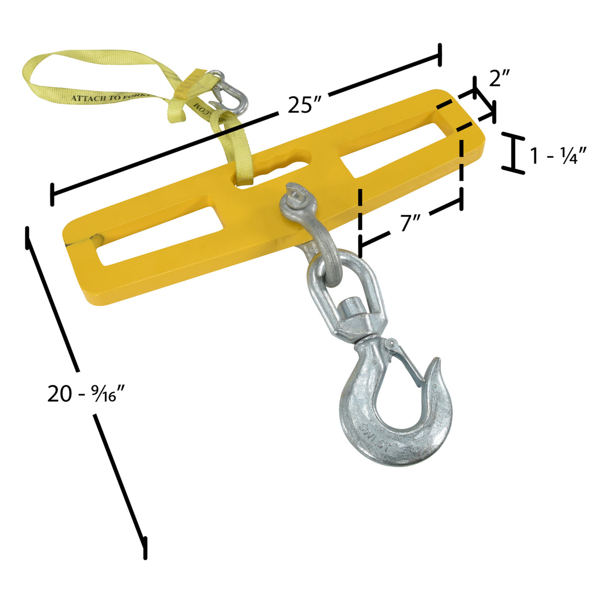 Vestil LM-HP Fork Truck Hook Plate — Forklift Lifting Hook Plate with Anchor Shackle, 4,000–10,000 lb