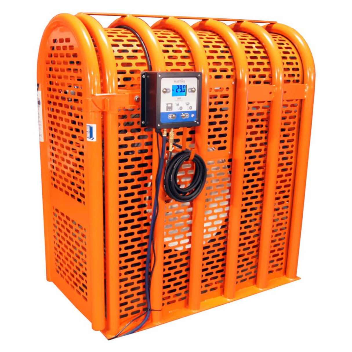 Martins Industries 6-Bar HD Tire Inflation Cage Kit with Inflator (MIC-6HD-KIT) – OSHA-Compliant Truck & Bus Tire Cage with Automatic Flatematic Inflator & Roller Kit, up to 47″ OD