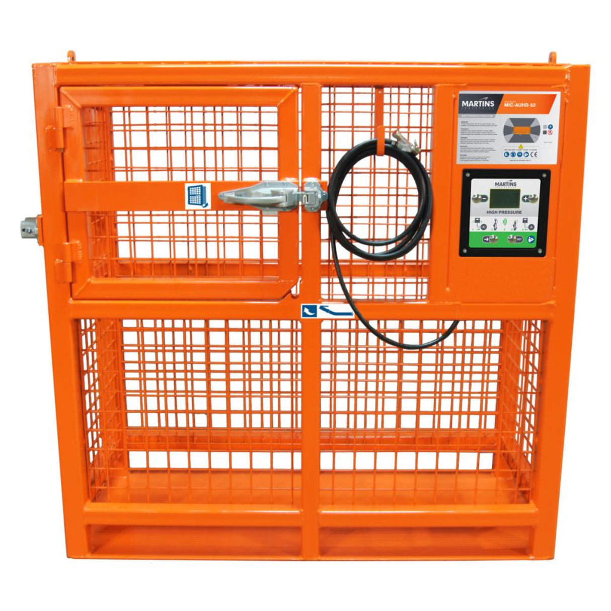 Martins Industries Automatic HD Tire Inflation Cage 52″ High-Pressure (MIC-AUHD-52) – OSHA-Compliant Safety Cage with Built-In 195 PSI Nitrogen-Compatible Automatic Inflator for Truck, Bus & Aircraft Tires