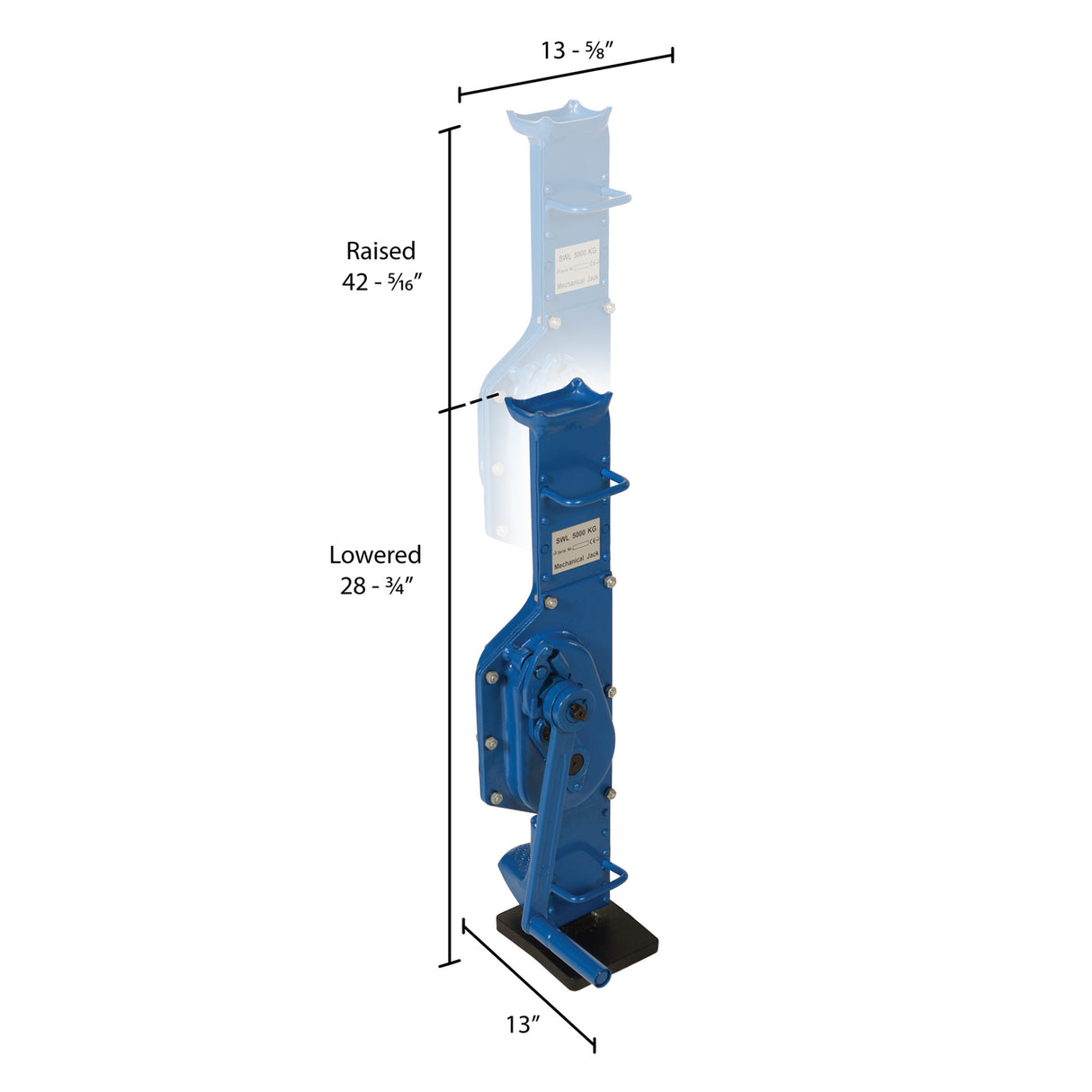 Vestil MMJ Mechanical Machinery Jack — Drift-Free Crank Jack for Vehicle & Equipment Maintenance