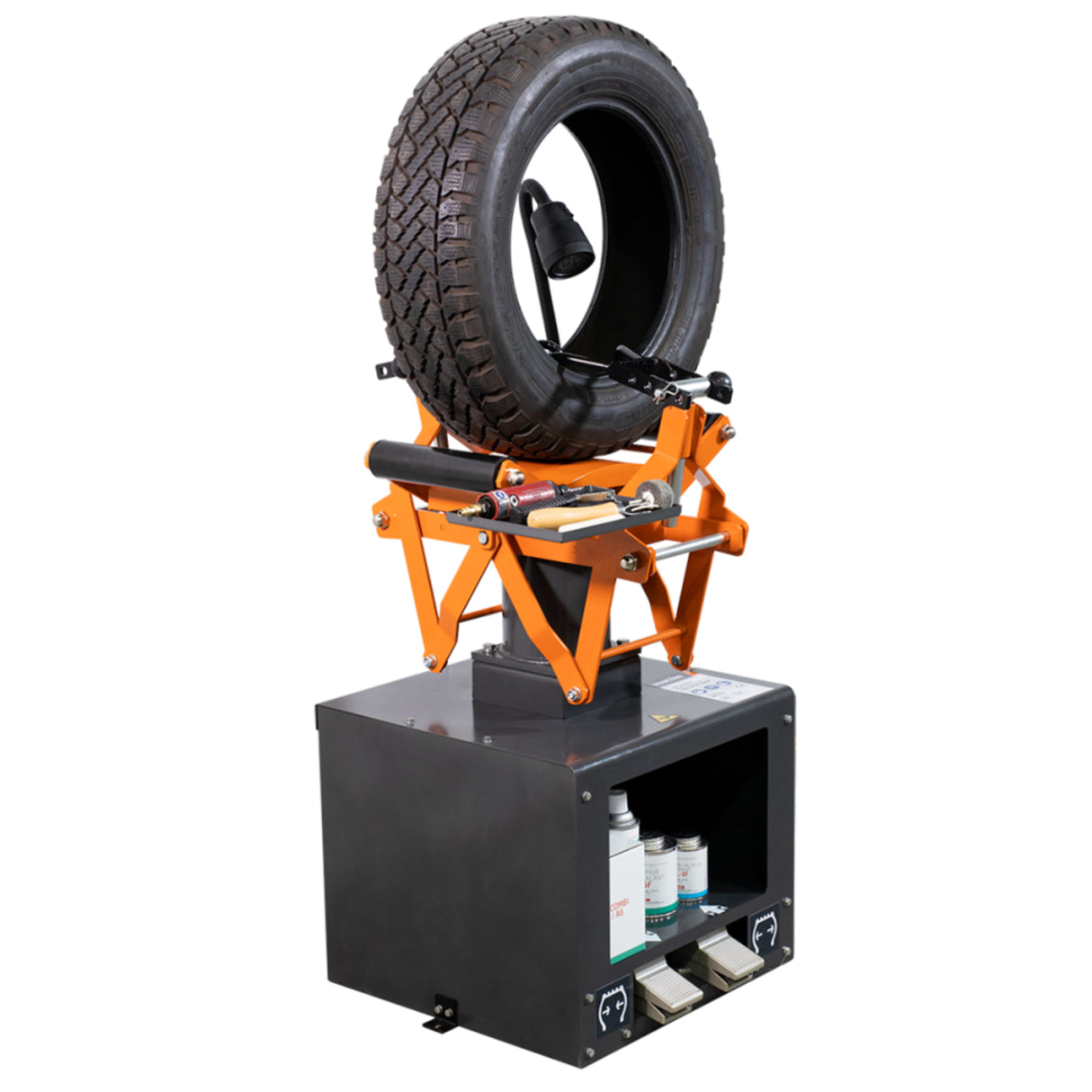 Martins Industries Pneumatic PCR, SUV & LT Tire Spreader (MTRS) – Air-Powered Pedal-Operated Tire Repair Spreader with Inspection Lamp, for Passenger/SUV/Light-Truck Tires