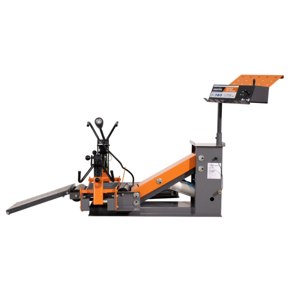 Martins Industries Pneumatic TBR & OTR Tire Spreader (MTRS-HD) – Air-Powered Truck & OTR Tire Repair Spreader with Lift Platform, Inspection Lamp & 265 lb Capacity