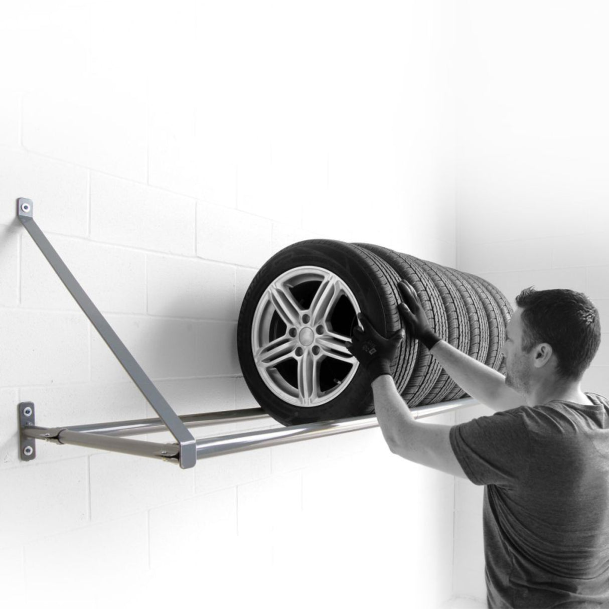 Martins Industries Wall-Mount Tire Rack – 500 lb Capacity, Holds 8 Tires (MWM-80)