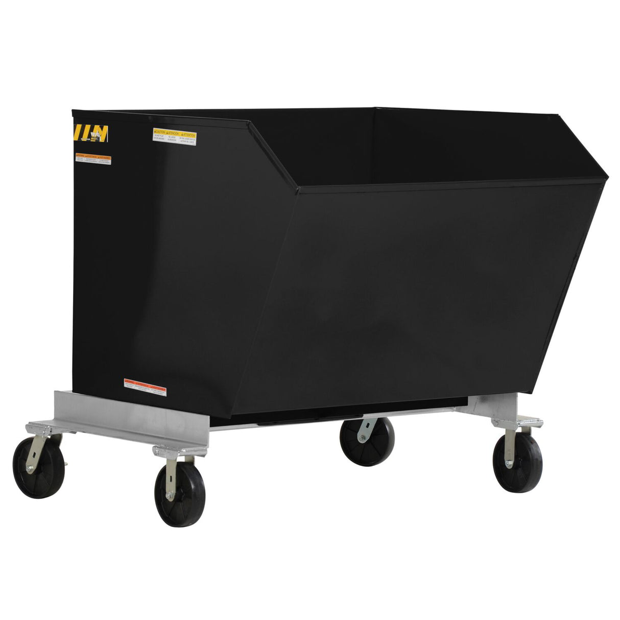Vestil P-HOP Portable Steel Hoppers | Mobile Self-Dumping Hopper with Foot-Locking Casters, 2,000 lb, 0.5–1.5 Cubic Yard, 8 Colors