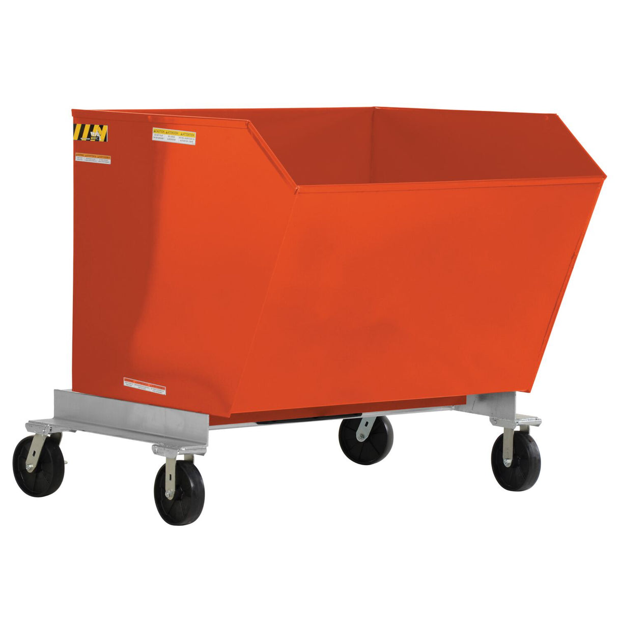 Vestil P-HOP Portable Steel Hoppers | Mobile Self-Dumping Hopper with Foot-Locking Casters, 2,000 lb, 0.5–1.5 Cubic Yard, 8 Colors
