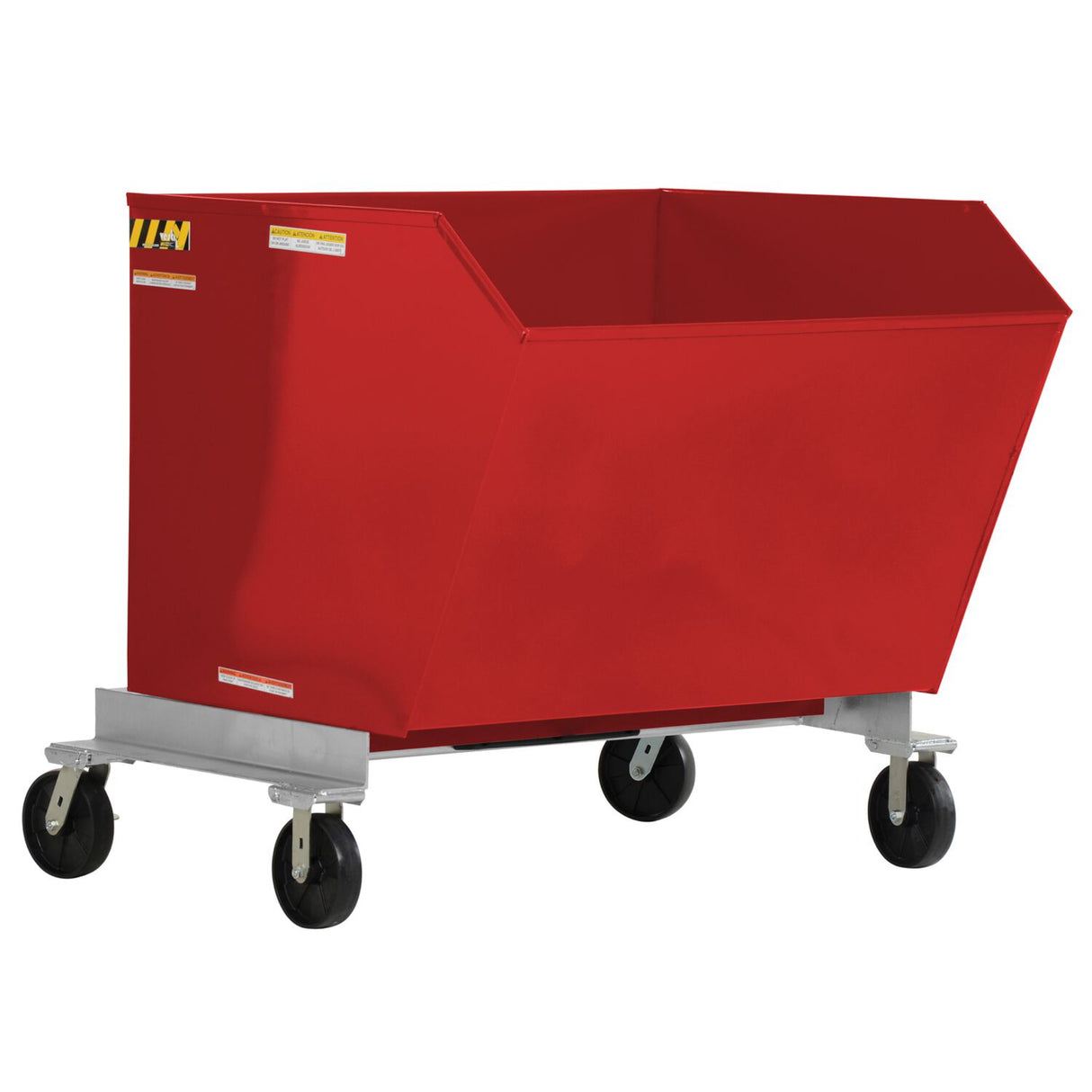 Vestil P-HOP Portable Steel Hoppers | Mobile Self-Dumping Hopper with Foot-Locking Casters, 2,000 lb, 0.5–1.5 Cubic Yard, 8 Colors