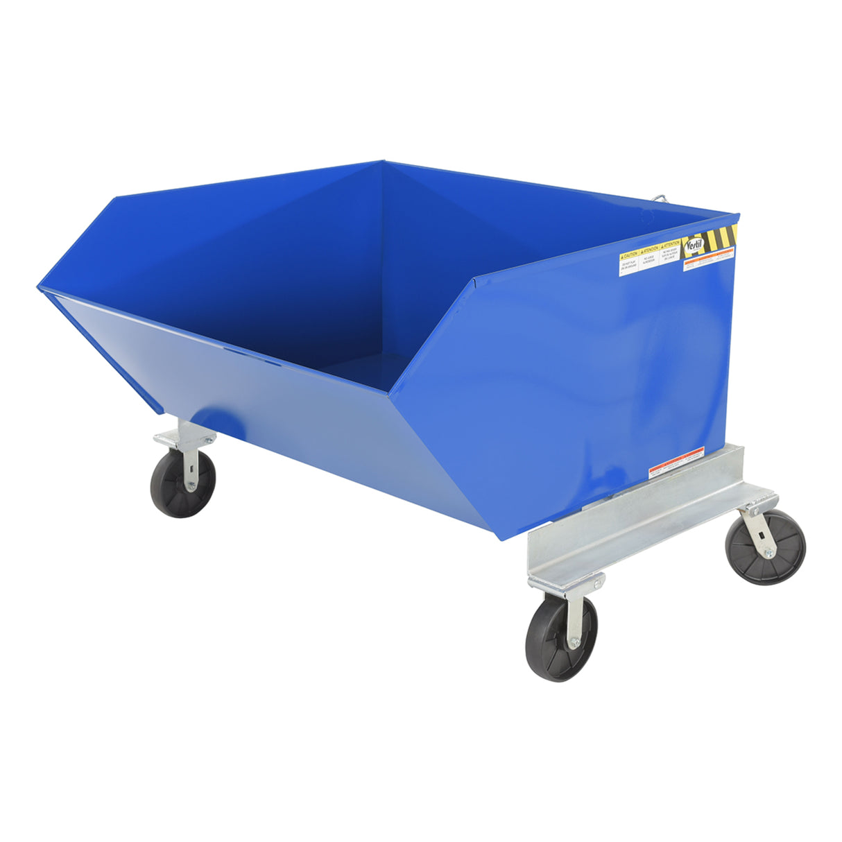 Vestil P-HOP Portable Steel Hoppers | Mobile Self-Dumping Hopper with Foot-Locking Casters, 2,000 lb, 0.5–1.5 Cubic Yard, 8 Colors