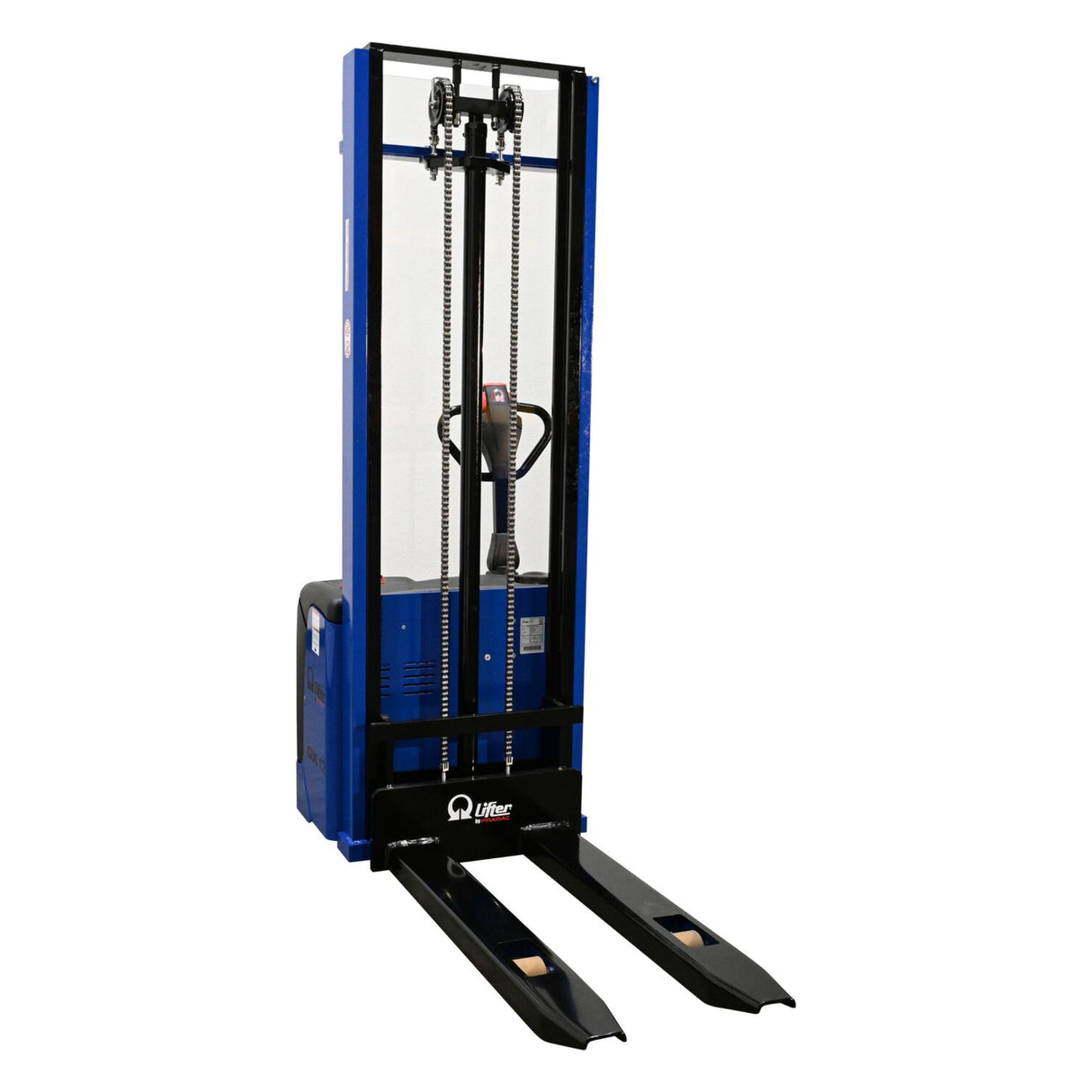 Vestil PMC-S Pramac Self-Propelled Electric Stacker | 2,500 lb Capacity, 137" Lift, Fixed Forks, 12V Powered Drive & Lift