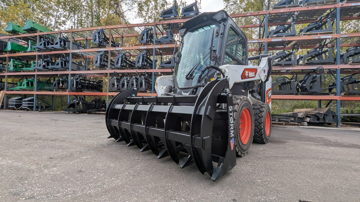 Glacier Attachments - Storm 72" HD Rake/Brush Grapple (2 Cylinder)