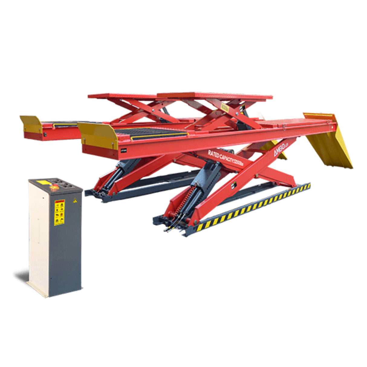 AMGO DX-12A Double-Scissor Alignment Lift – 12,000 lb Main + 9,000 lb Integrated Sub-Lift