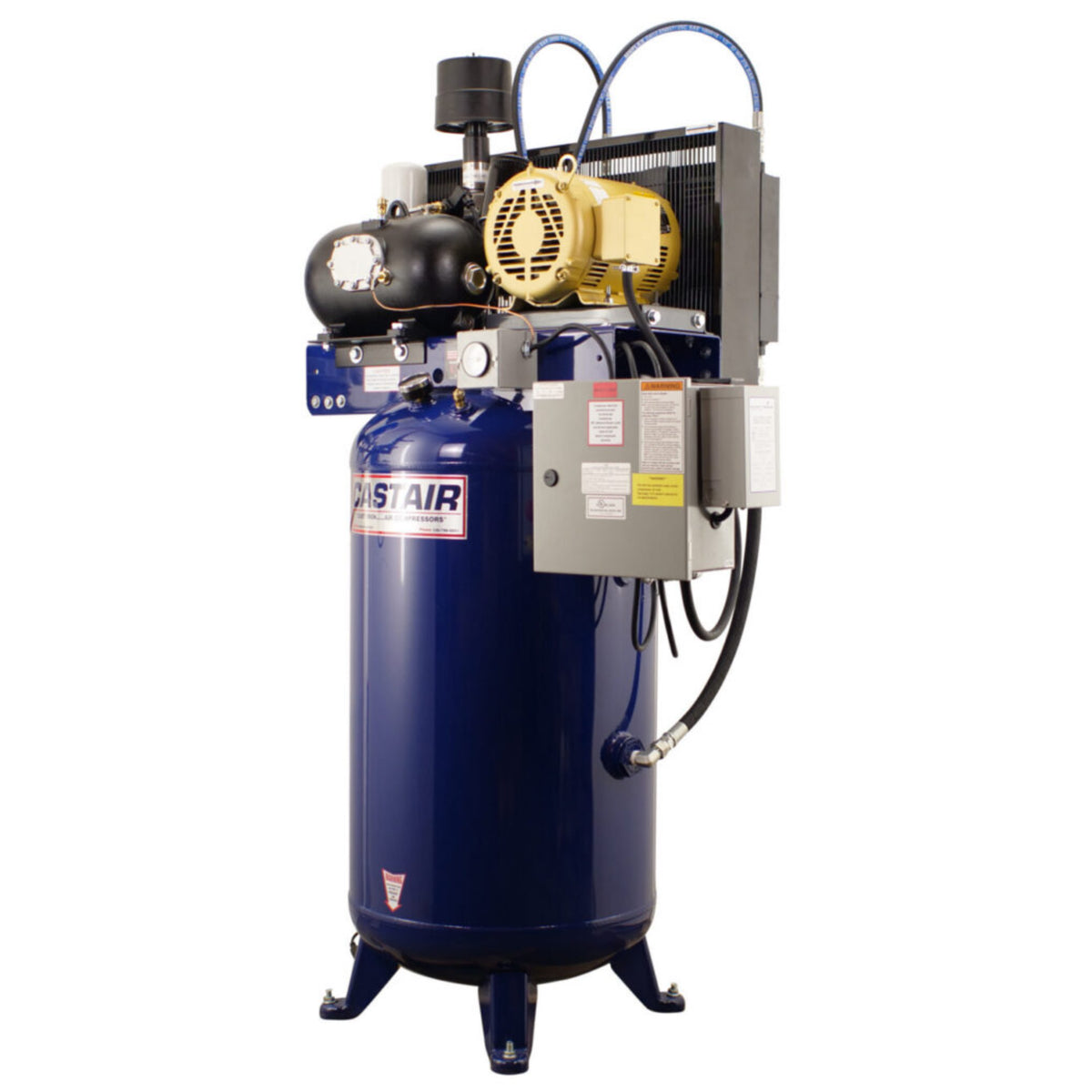 Castair 20 HP Rotary Screw Air Compressor — 80 CFM @ 100 PSI, 120 Gal ASME Tank, 100% Duty Cycle