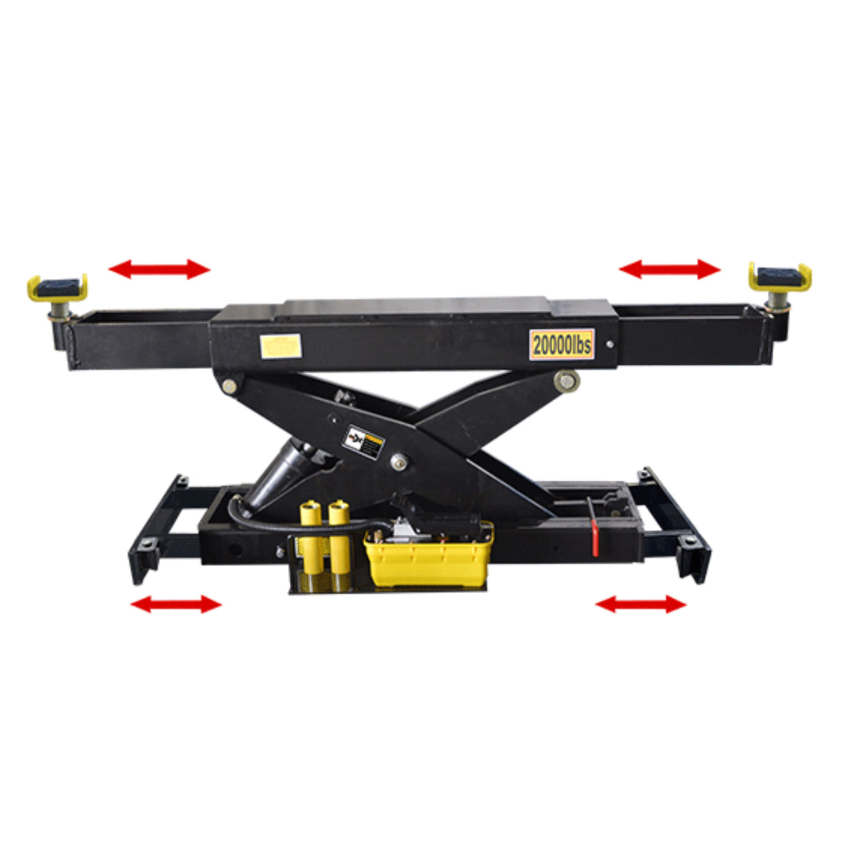 AMGO RJ-20A Pneumatic Rolling Bridge Jack – 20,000 lb Air/Hydraulic Wheels-Free Jack for 4-Post & Scissor Lifts